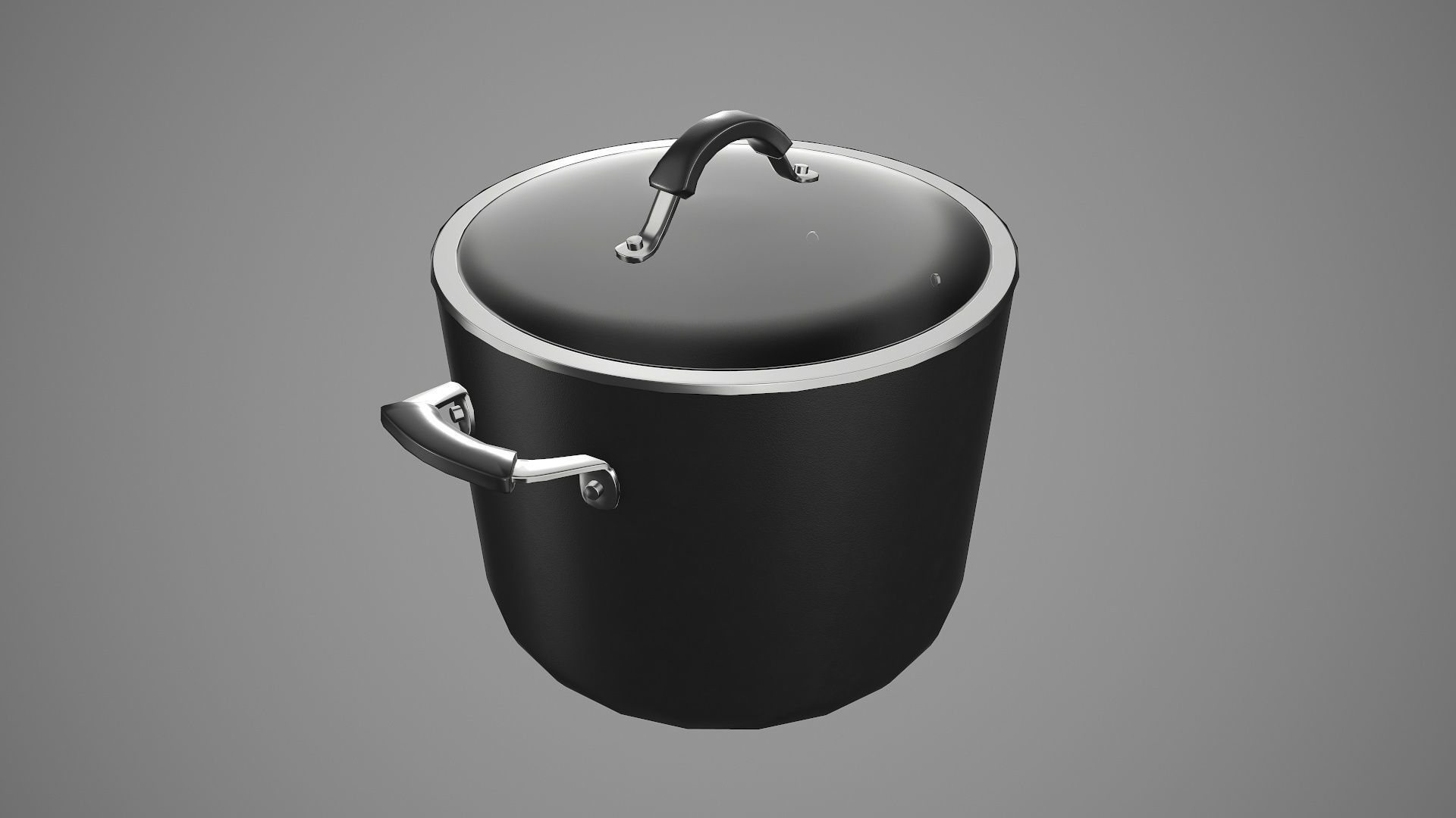 Kitchen Utensil Stockpot Cookware Low-poly 3D model_12