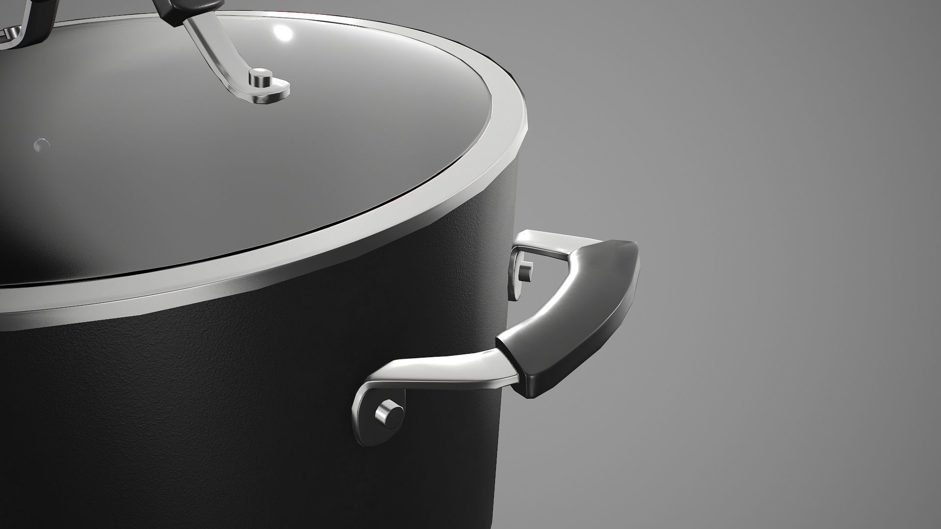 Kitchen Utensil Stockpot Cookware Low-poly 3D model_8