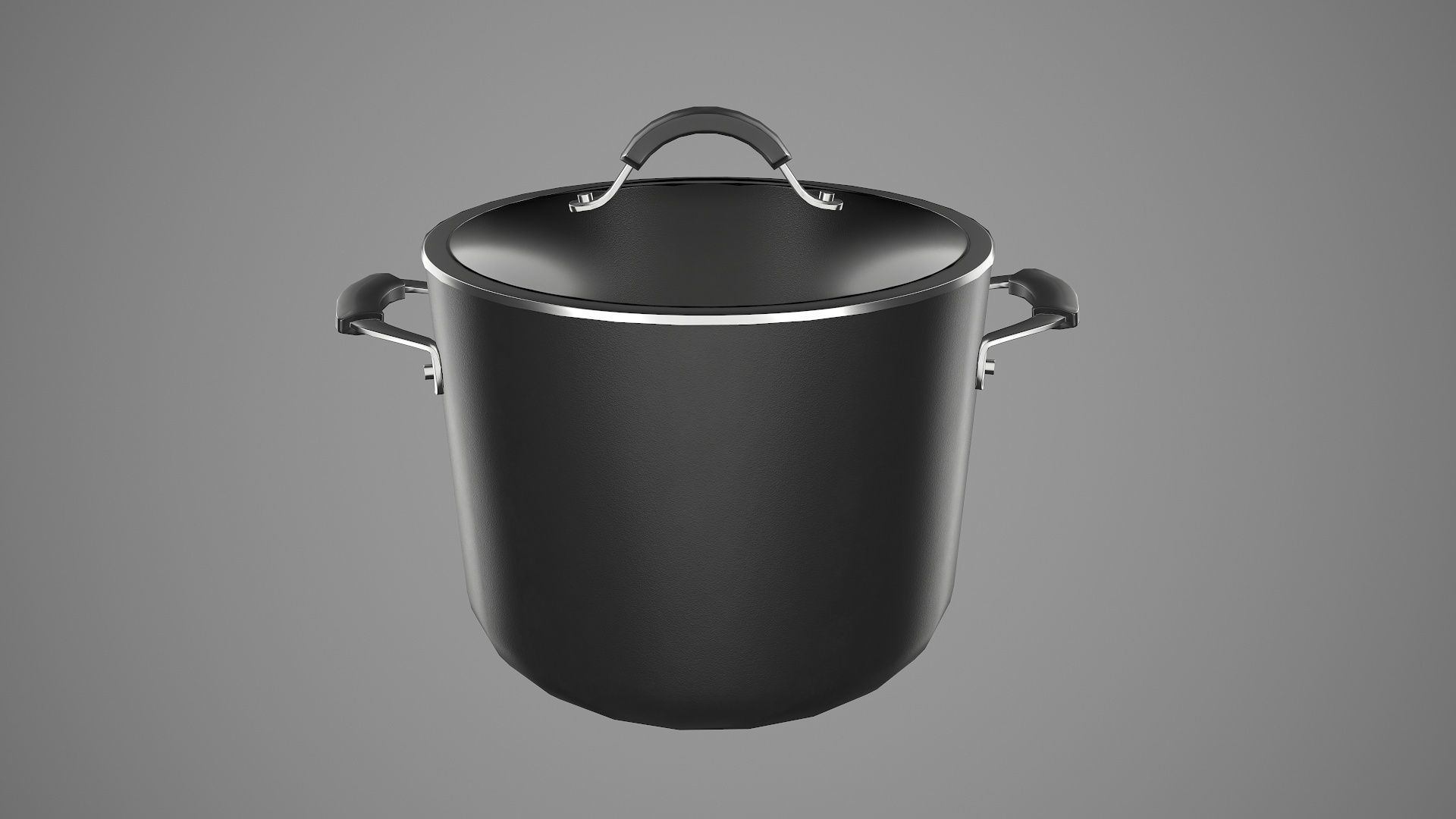 Kitchen Utensil Stockpot Cookware Low-poly 3D model_2