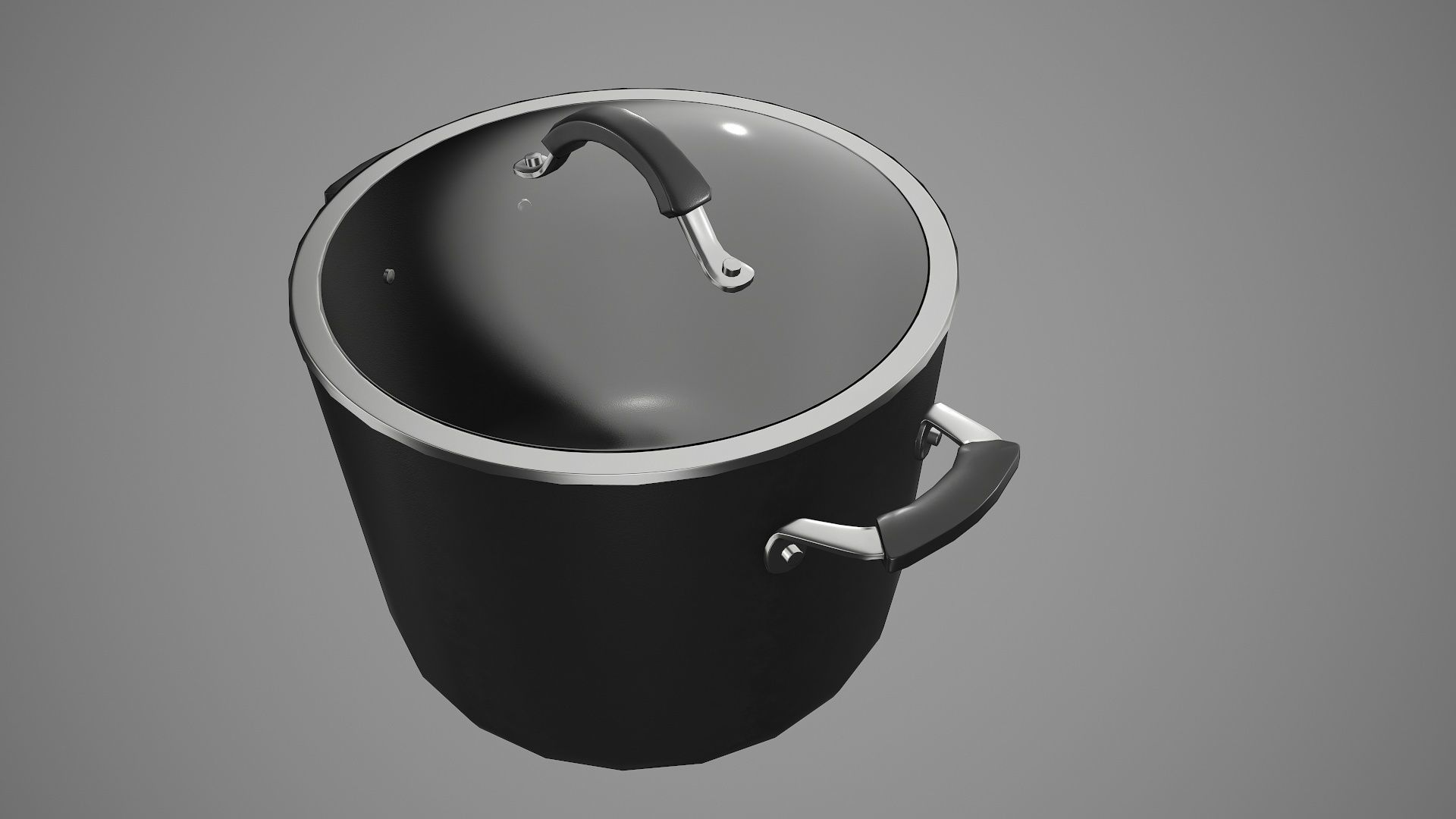 Kitchen Utensil Stockpot Cookware Low-poly 3D model_18
