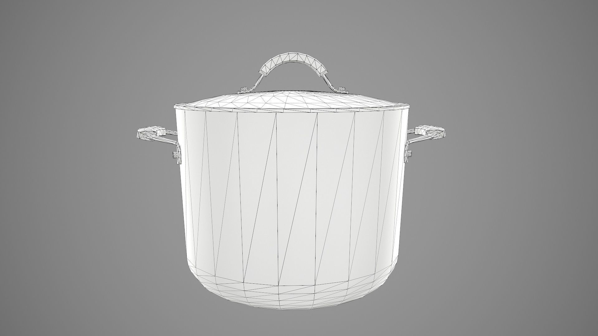 Kitchen Utensil Stockpot Cookware Low-poly 3D model_28