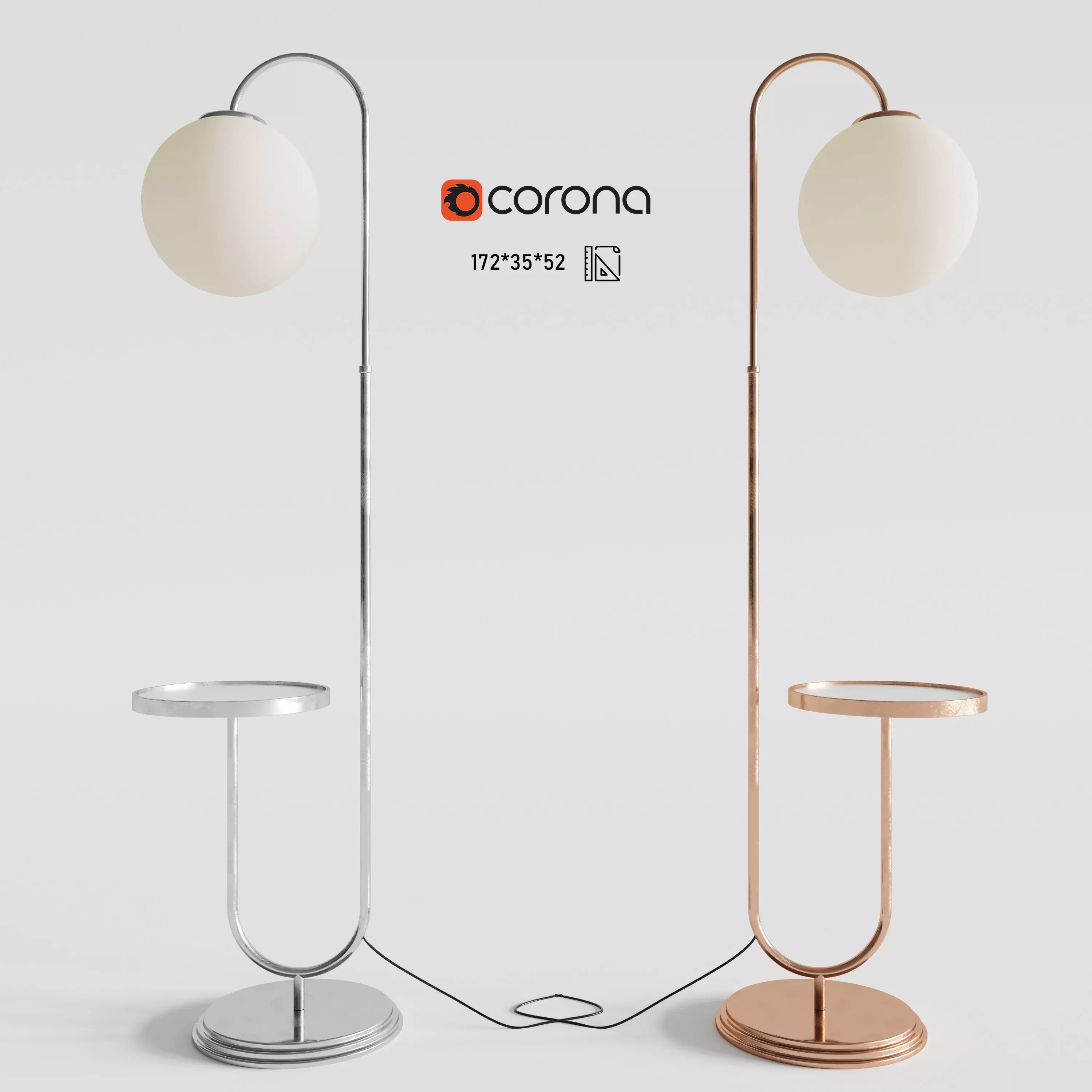 Bauhaus Chromed Floor Lamp Free 3D model_0