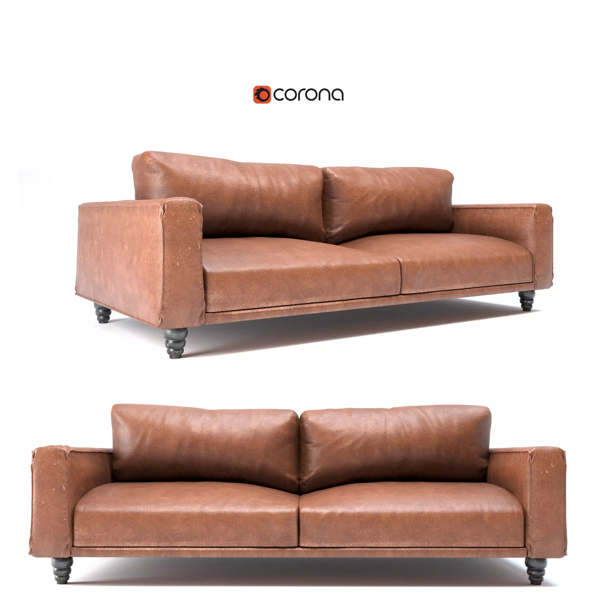 Modern Slouchy Sofa Free 3D model_0