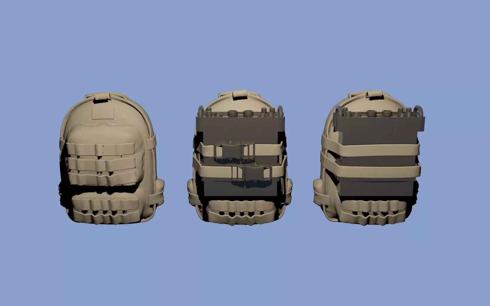 Military backpacks with radio 3D print model_0