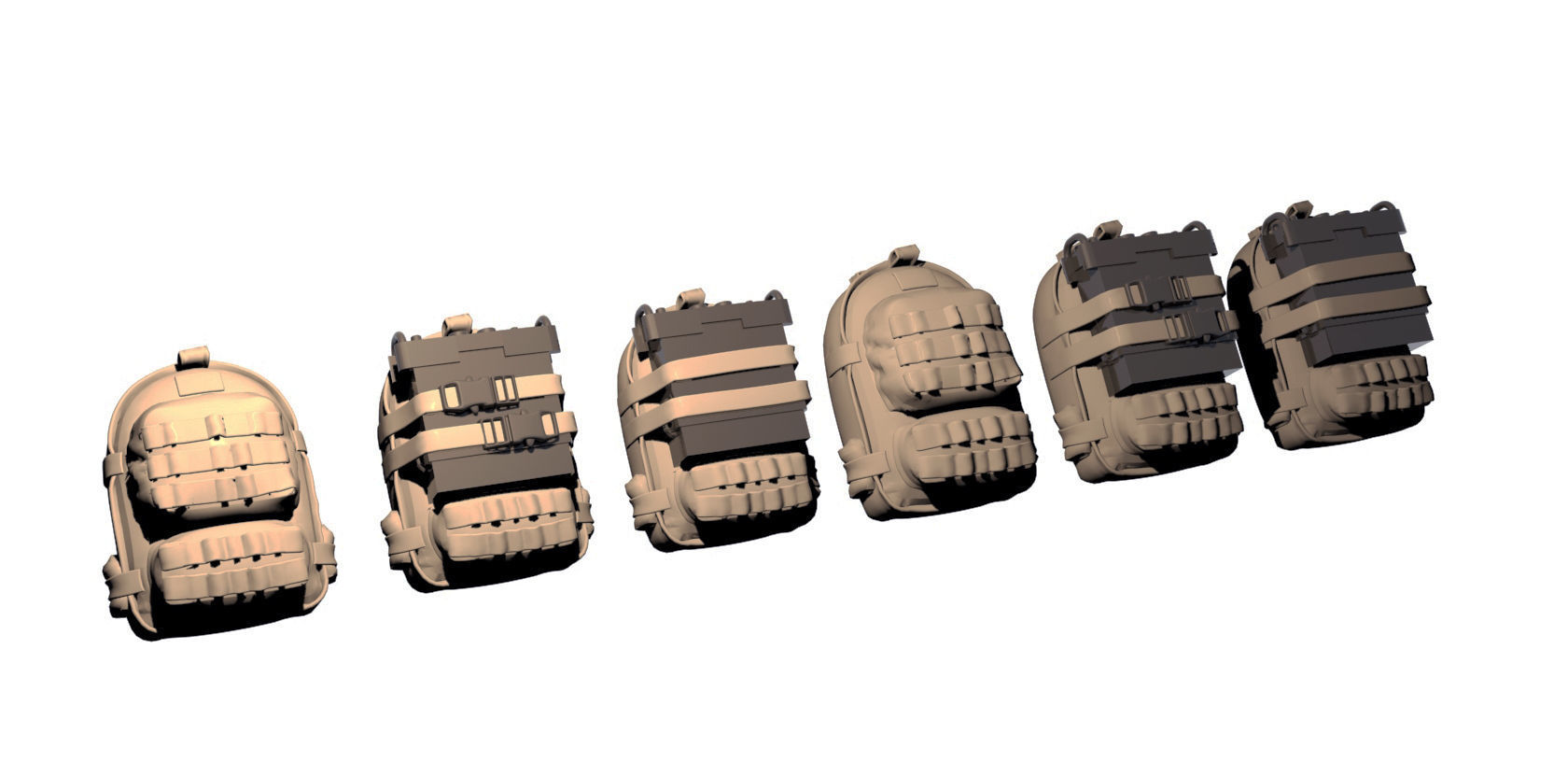Military backpacks with radio 3D print model_5