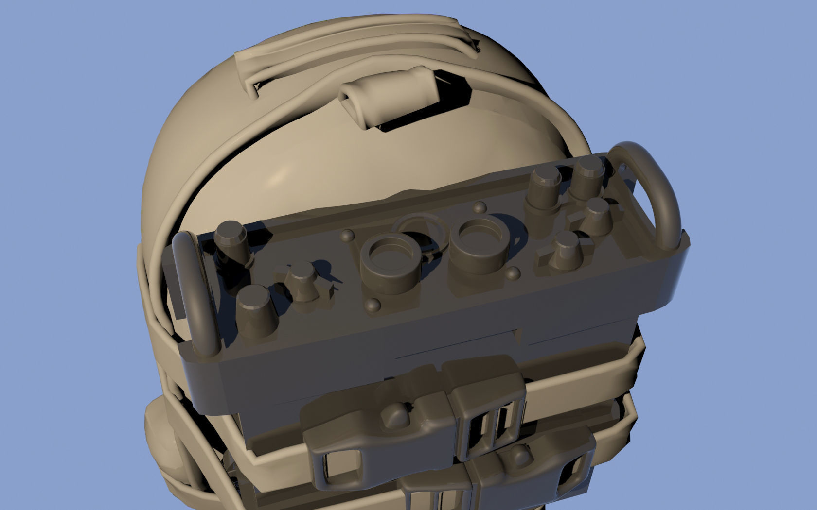 Military backpacks with radio 3D print model_3