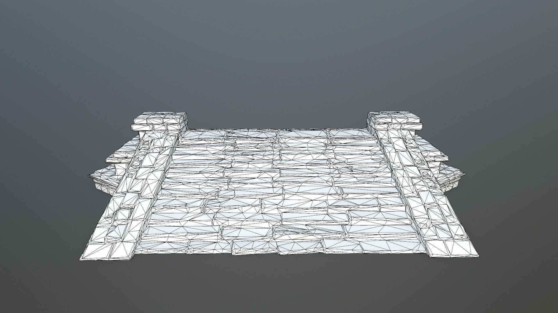 stair 1 stone roof Low-poly 3D model_13