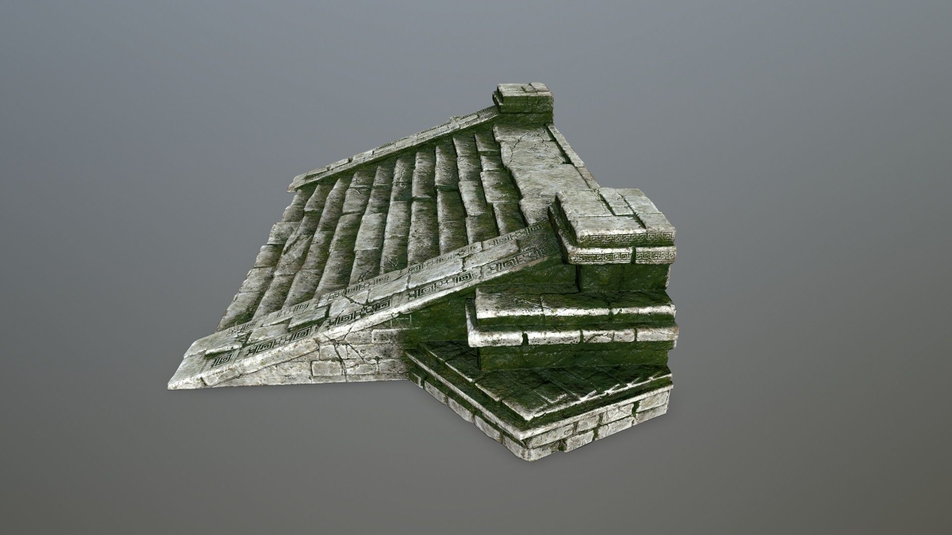 stair 1 stone roof Low-poly 3D model_6