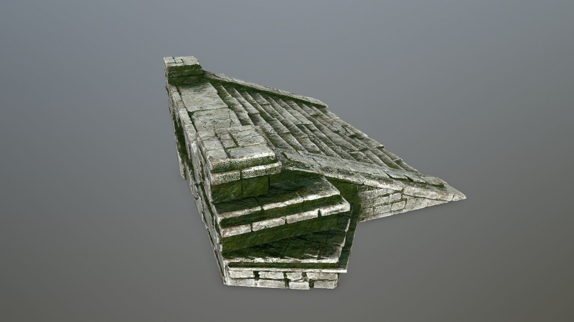 stair 1 stone roof Low-poly 3D model_3