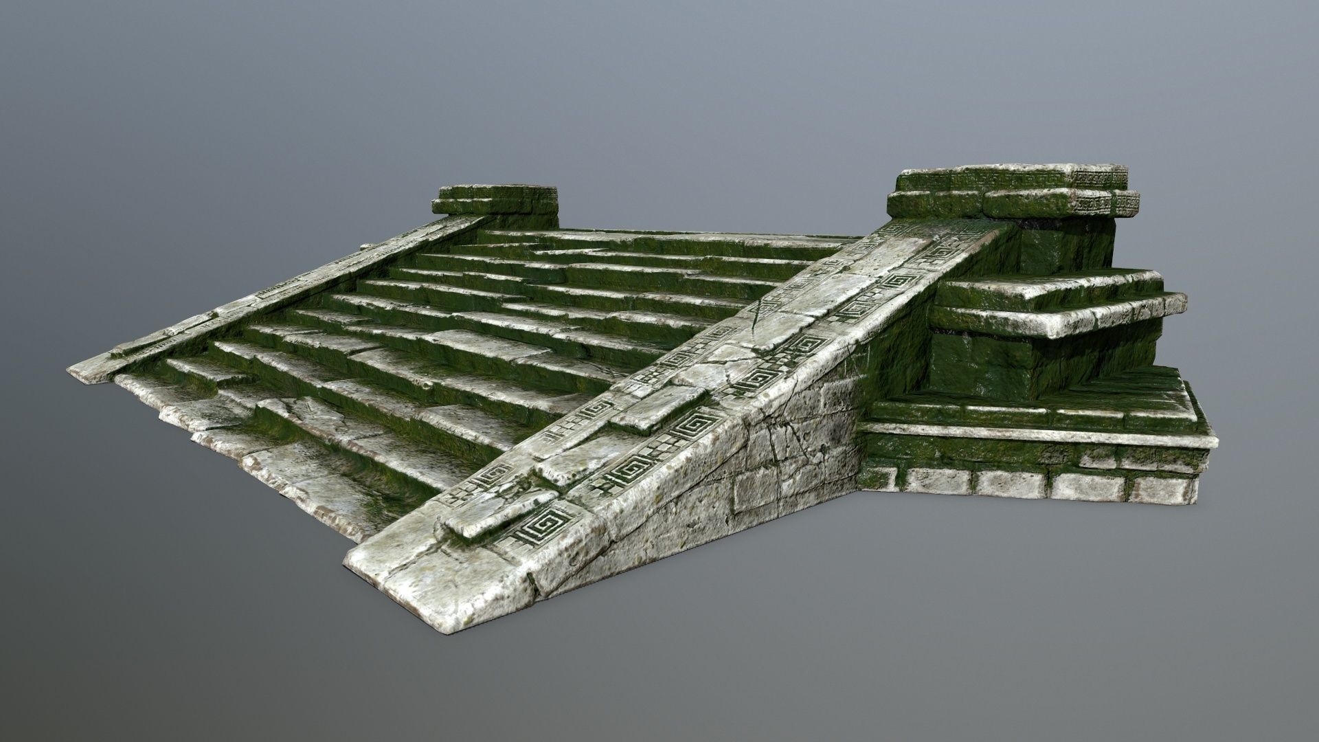 stair 1 stone roof Low-poly 3D model_8