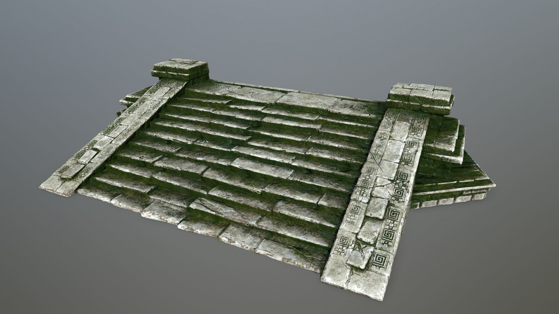 stair 1 stone roof Low-poly 3D model_7