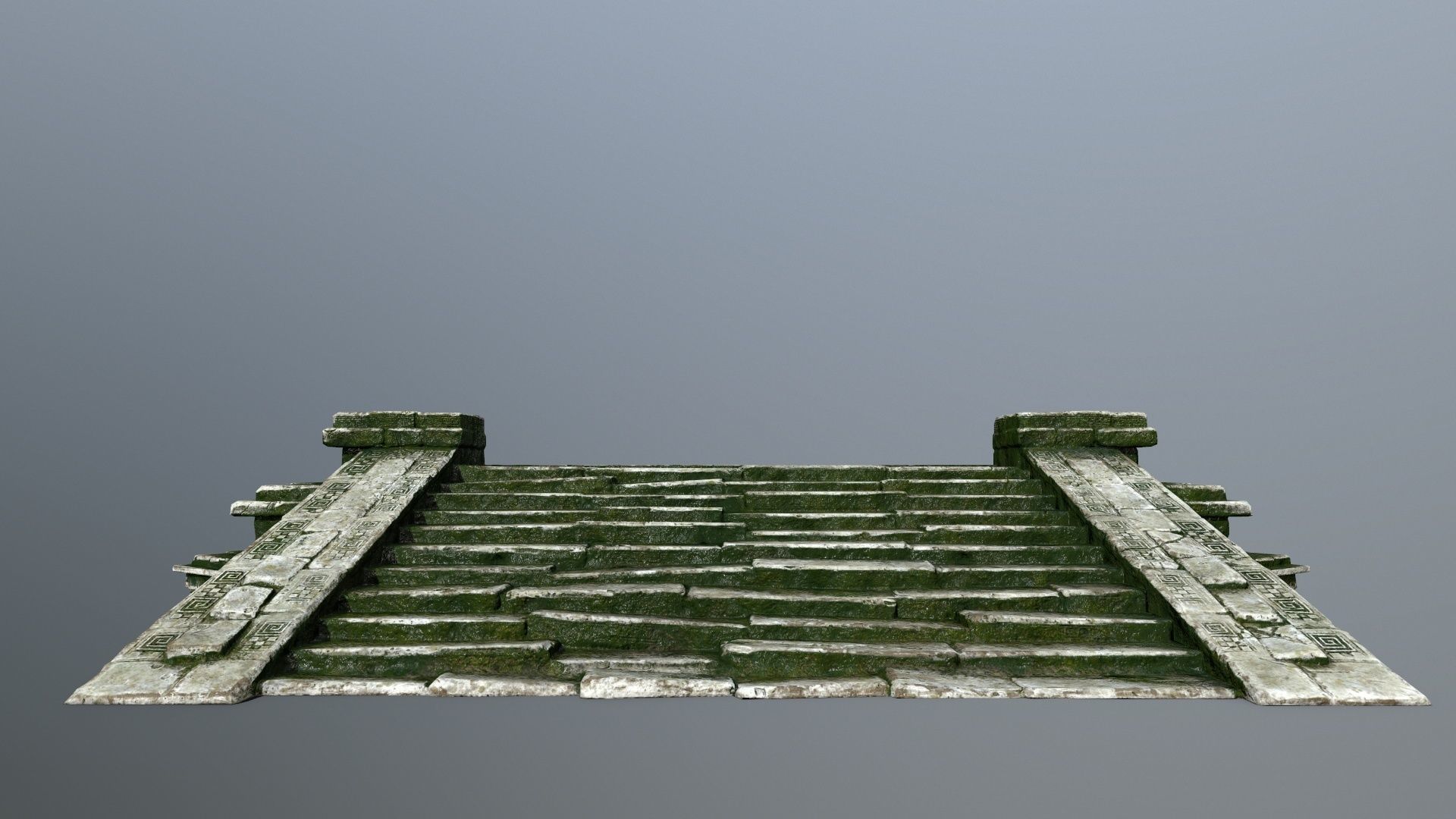 stair 1 stone roof Low-poly 3D model_11