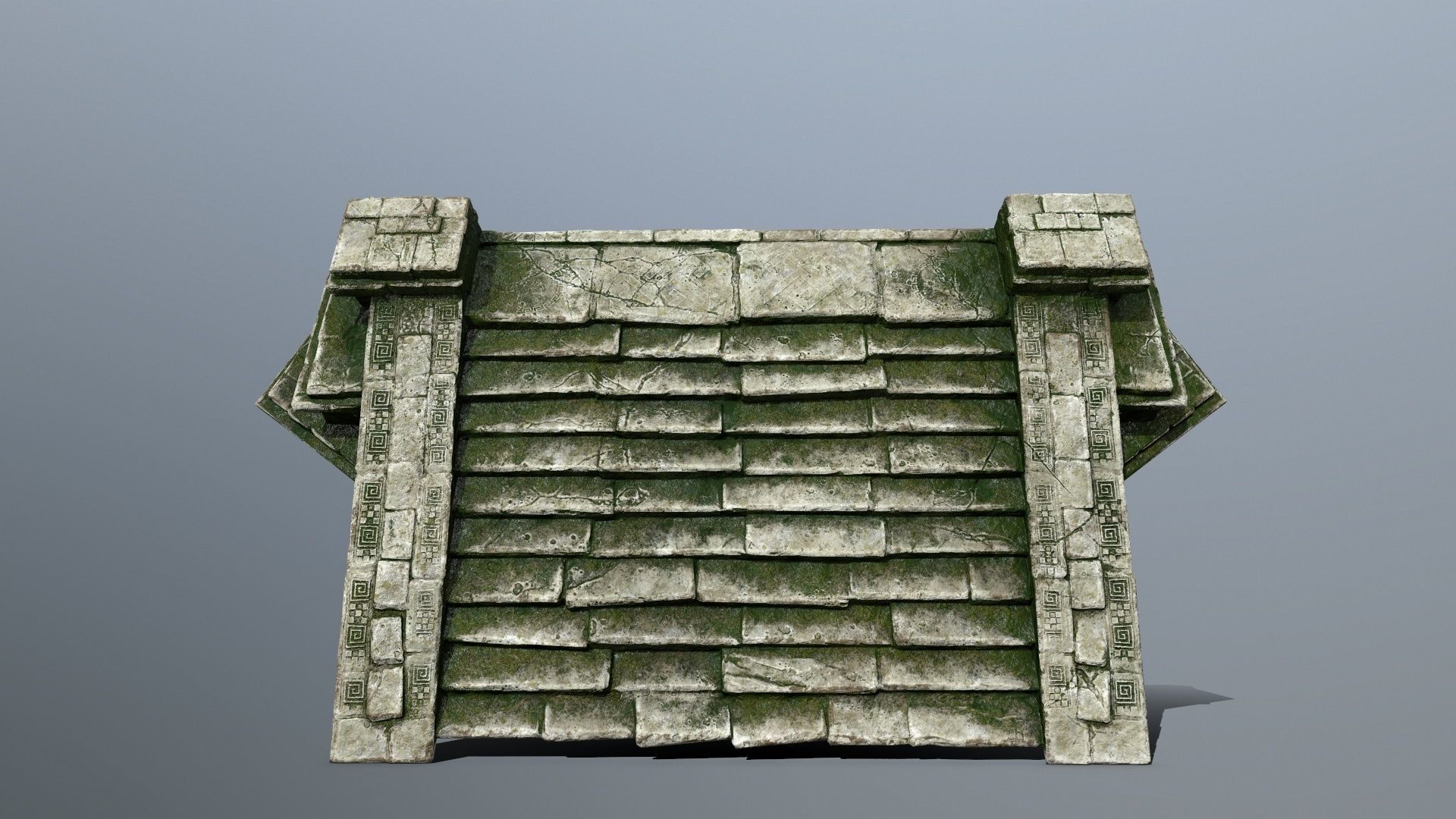 stair 1 stone roof Low-poly 3D model_12