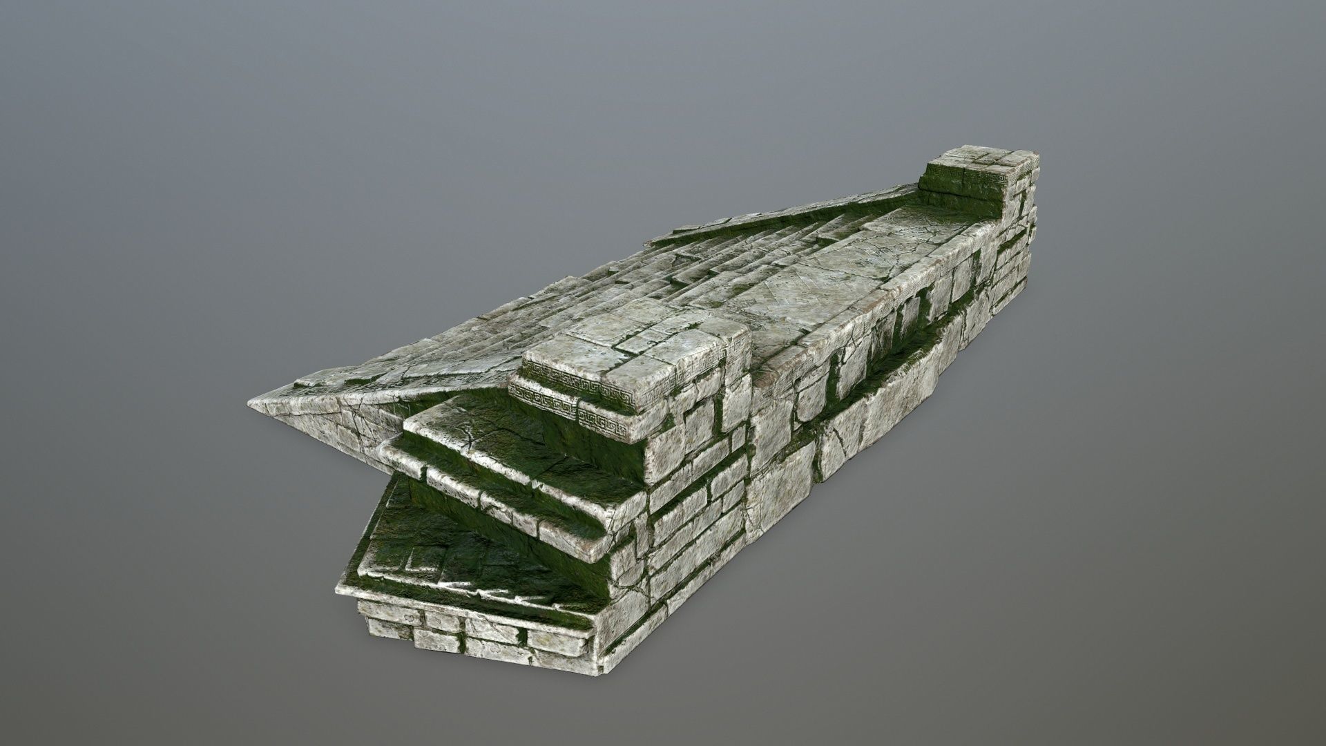 stair 1 stone roof Low-poly 3D model_5