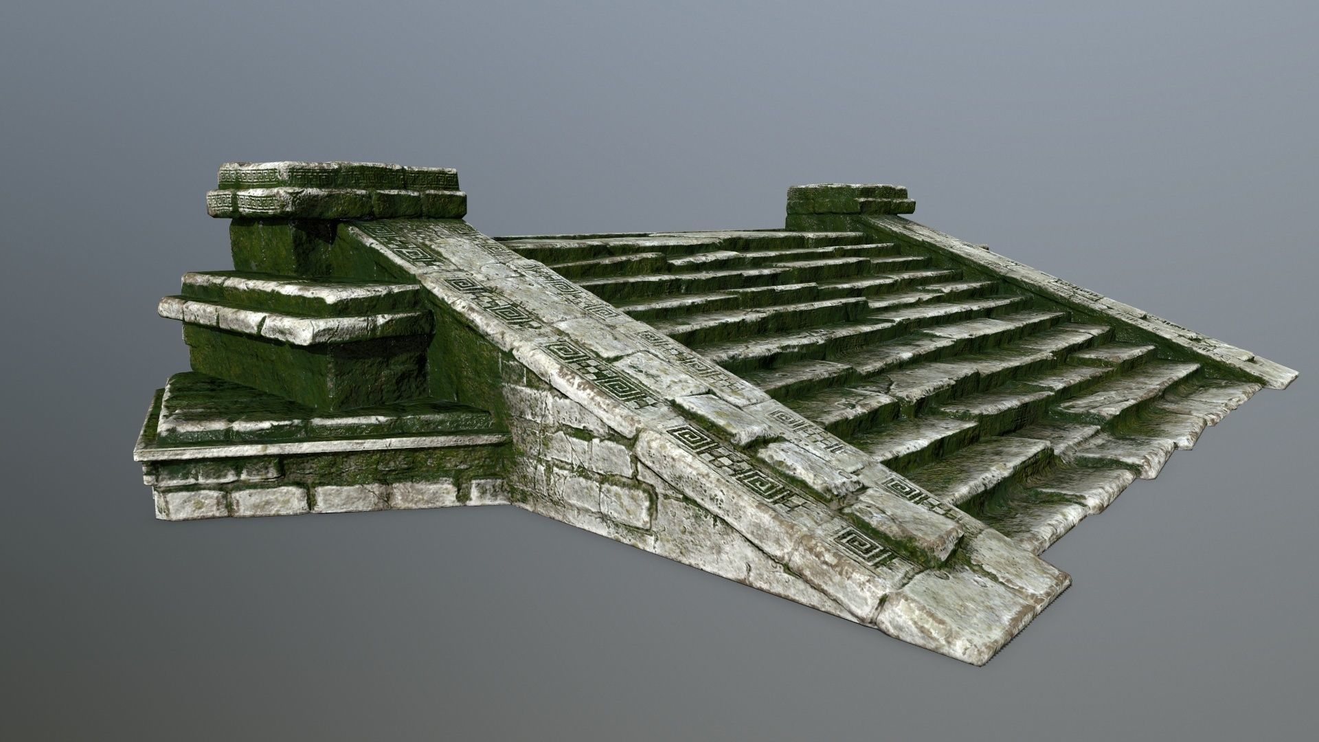 stair 1 stone roof Low-poly 3D model_9