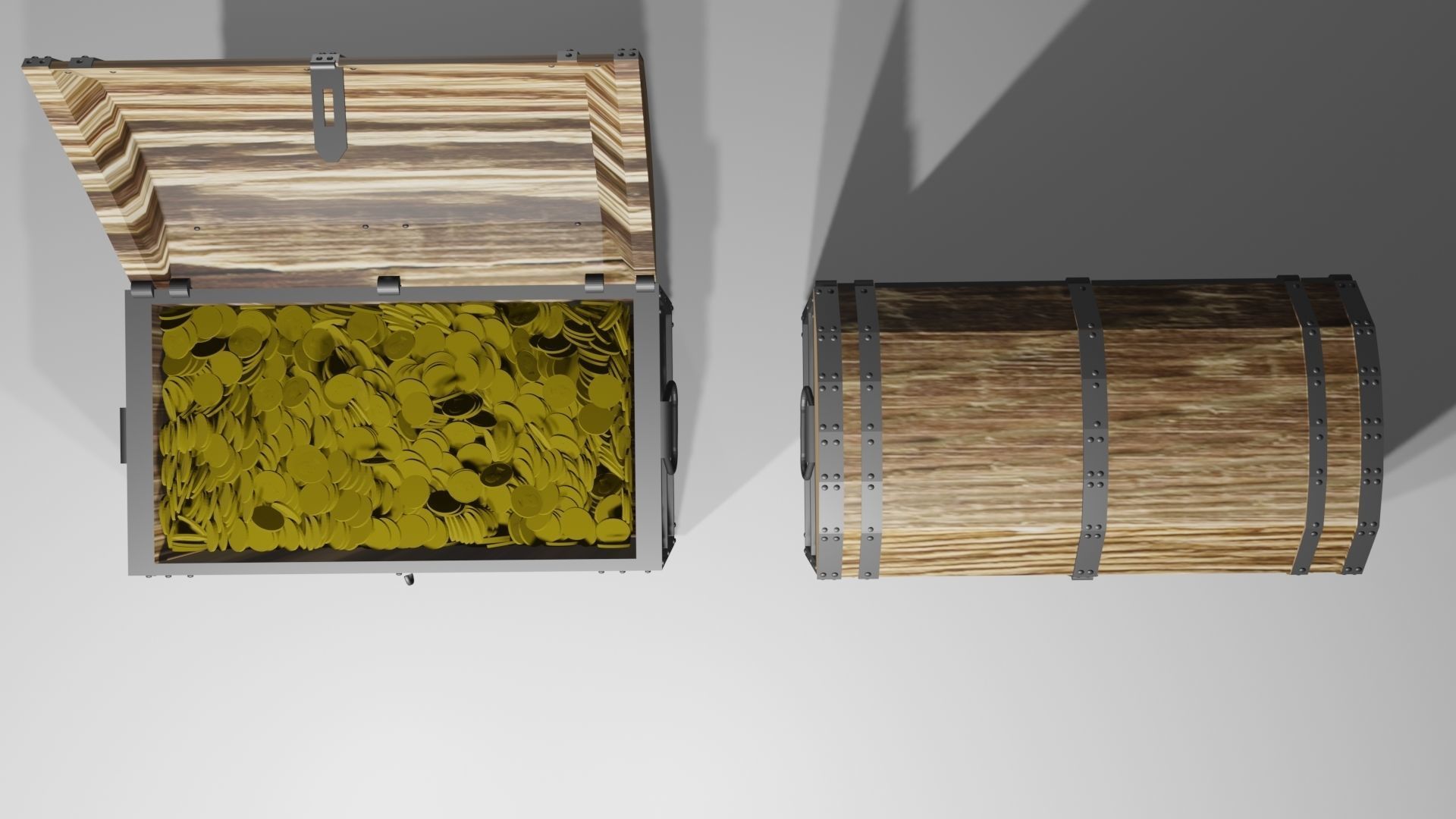 Treasures Chest full of Coins 3D model_2