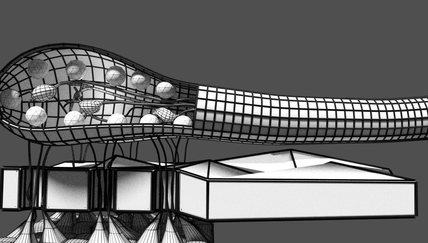 Olfactory system smell odour detail labelled 3D model_32
