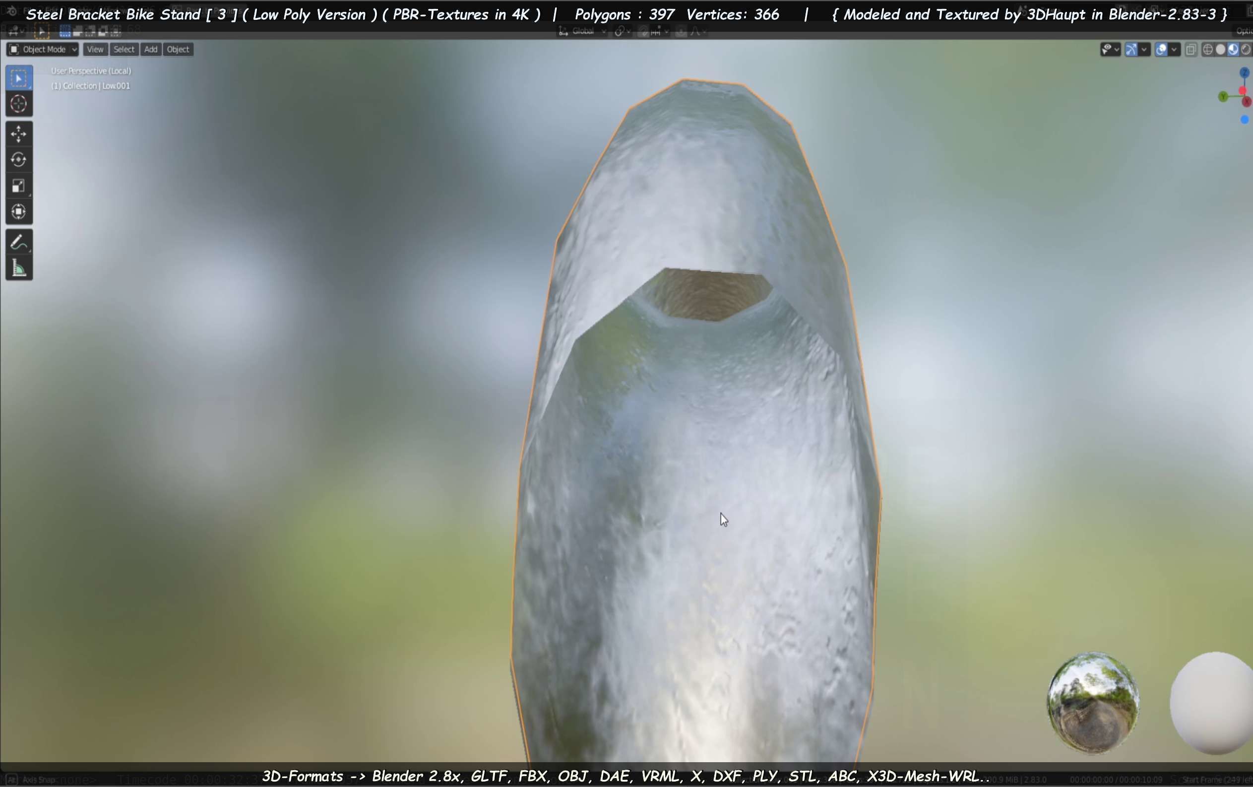 Steel Bracket Bike Stand -3- Low-Poly Version Low-poly 3D model_47