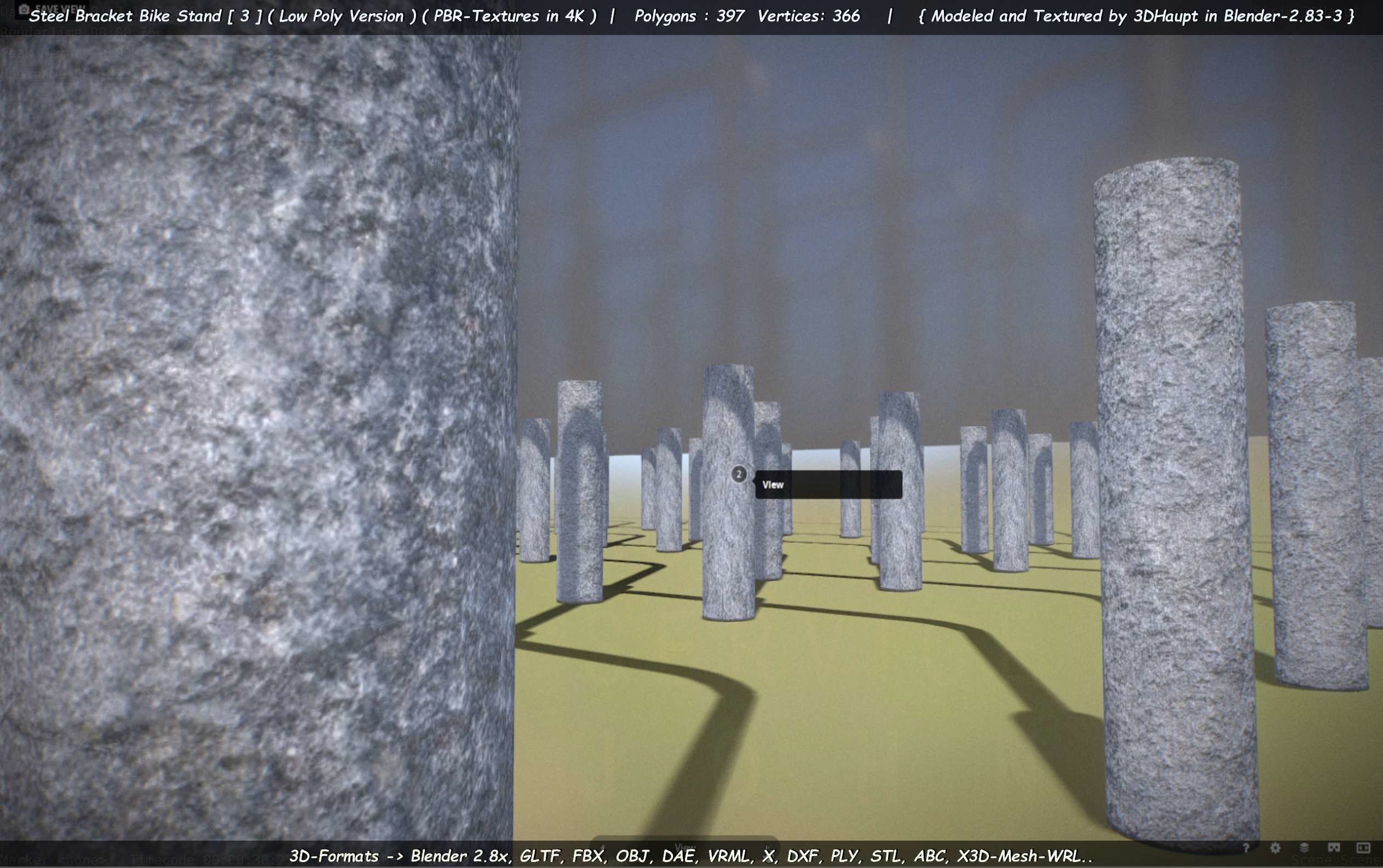 Steel Bracket Bike Stand -3- Low-Poly Version Low-poly 3D model_27