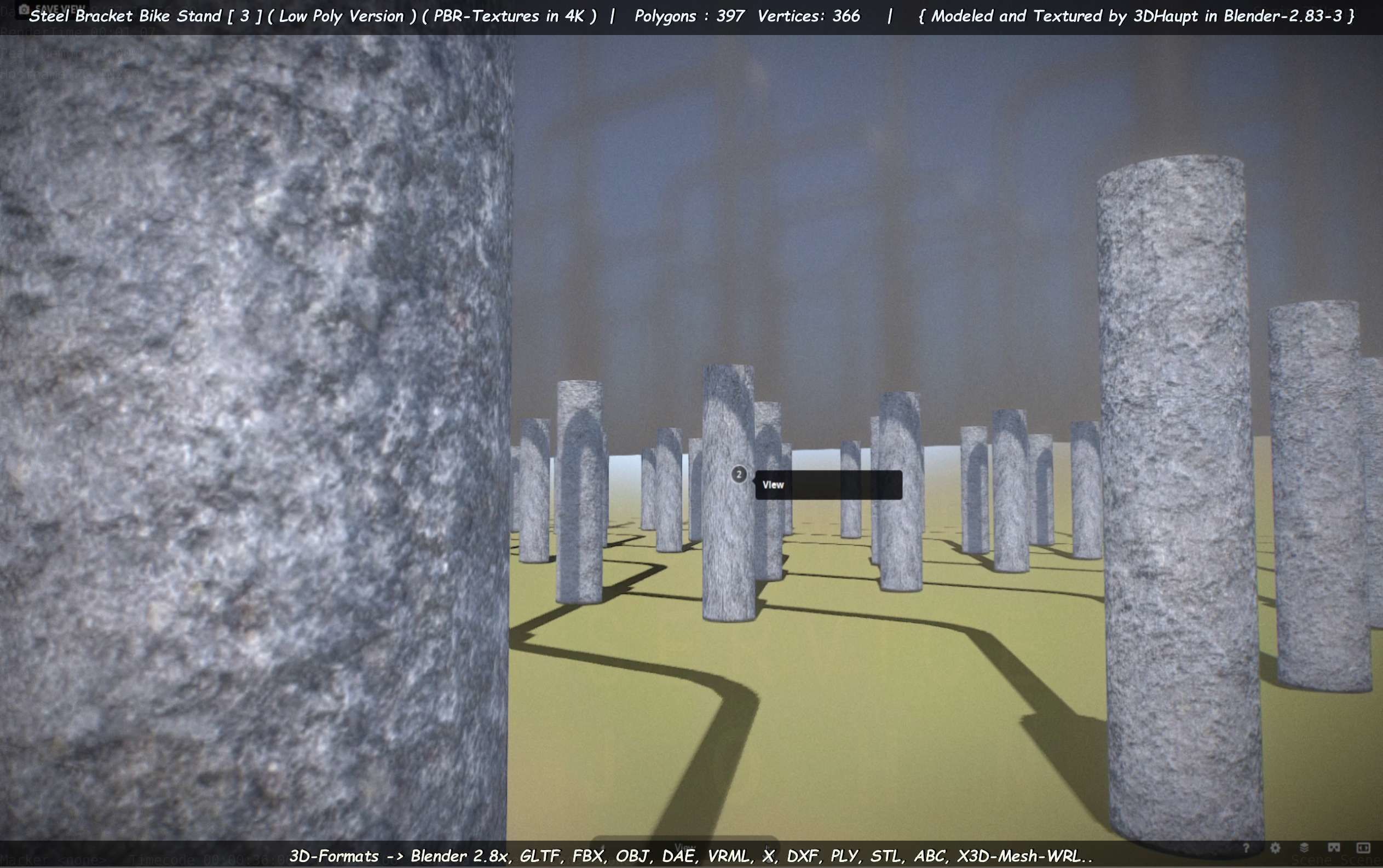 Steel Bracket Bike Stand -3- Low-Poly Version Low-poly 3D model_26