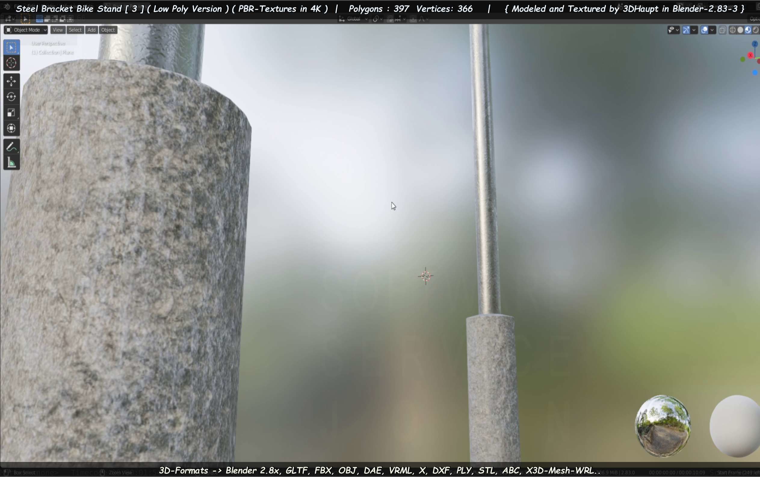 Steel Bracket Bike Stand -3- Low-Poly Version Low-poly 3D model_79