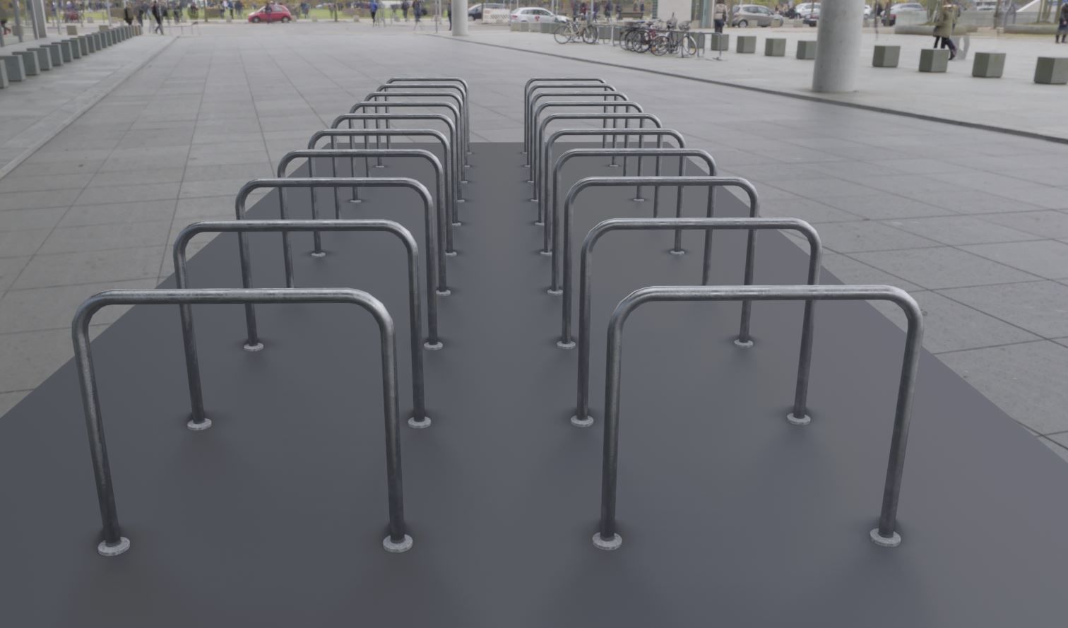 Steel Bracket Bike Stand -3- Low-Poly Version Low-poly 3D model_12