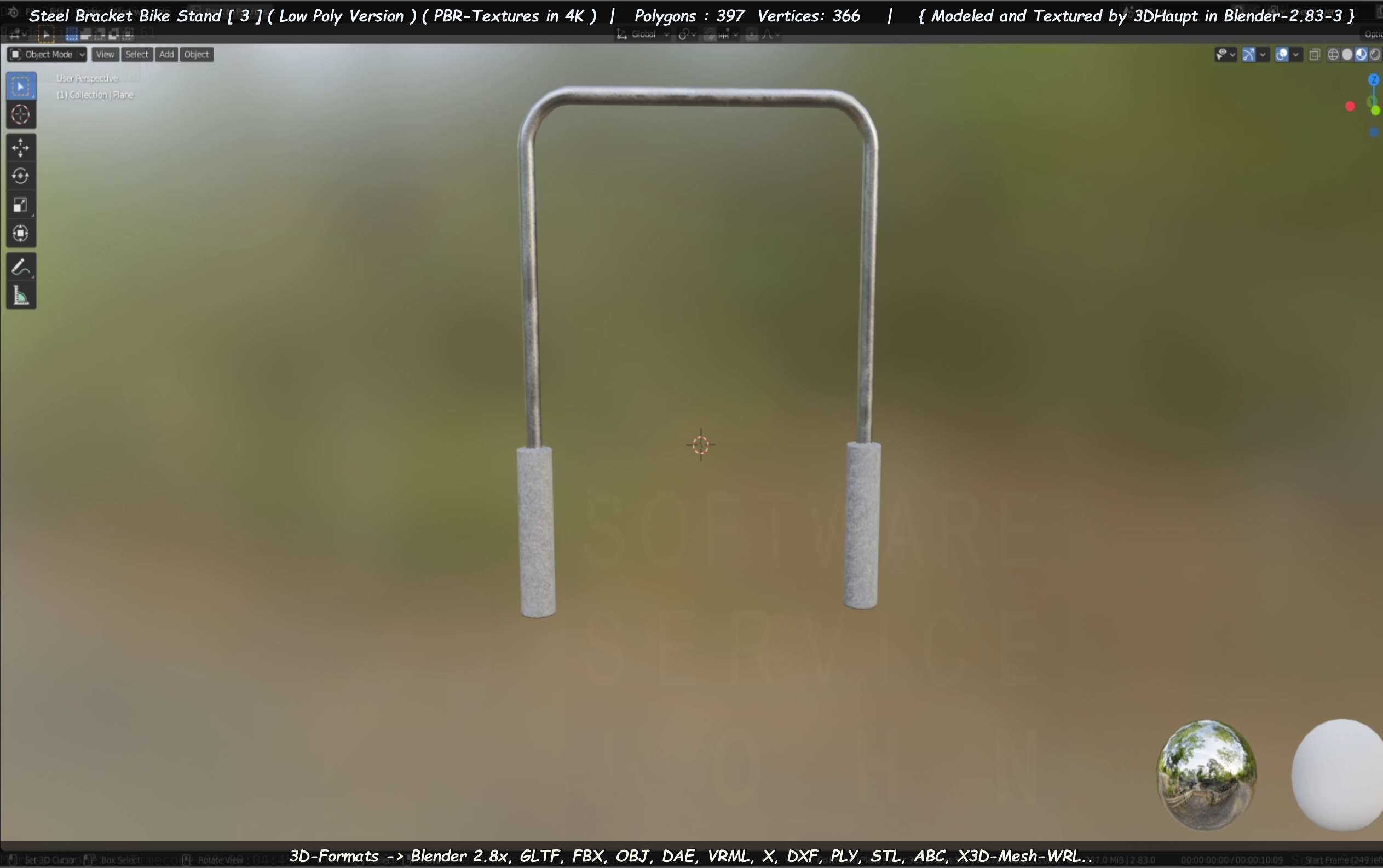 Steel Bracket Bike Stand -3- Low-Poly Version Low-poly 3D model_83