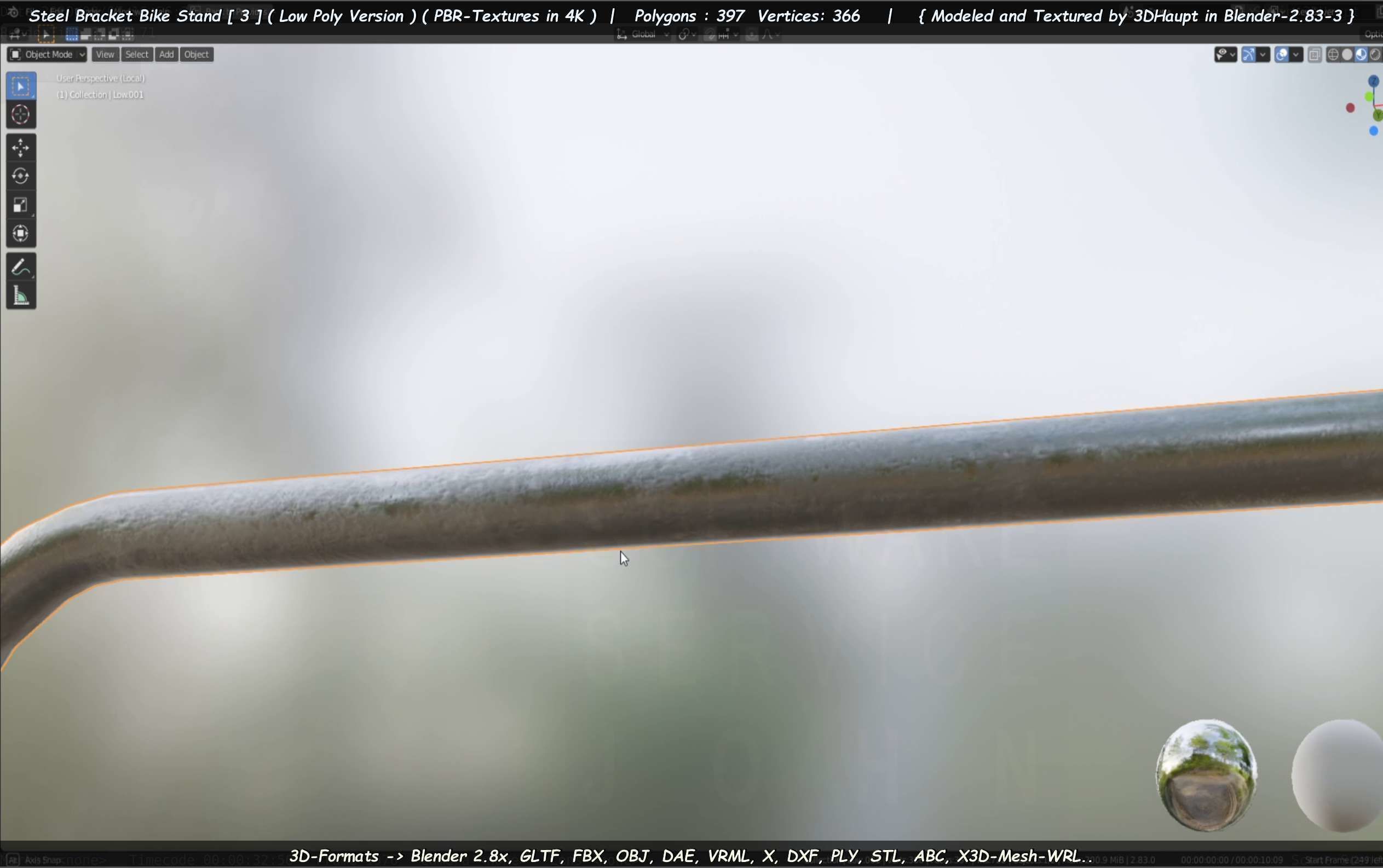 Steel Bracket Bike Stand -3- Low-Poly Version Low-poly 3D model_51