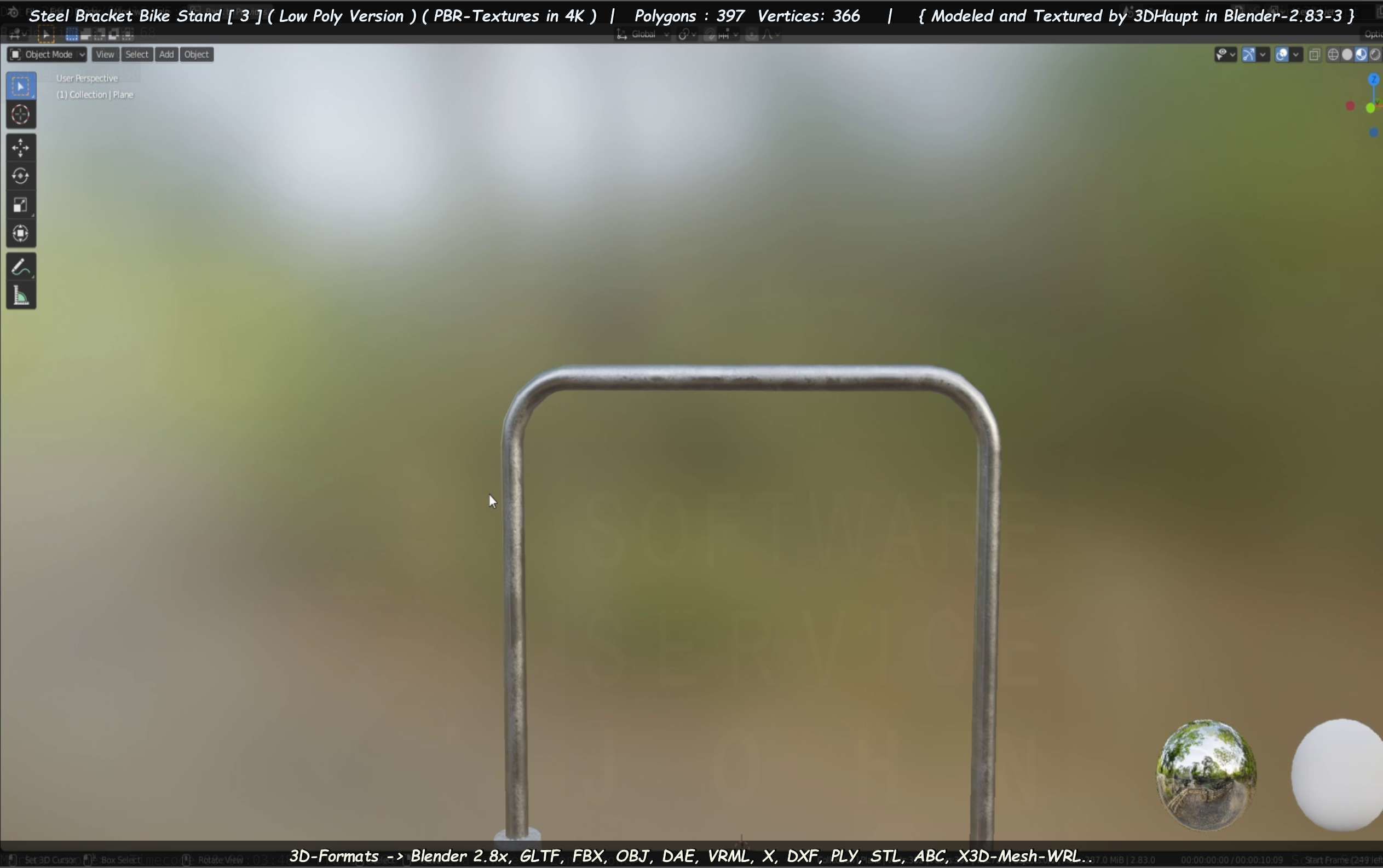 Steel Bracket Bike Stand -3- Low-Poly Version Low-poly 3D model_81