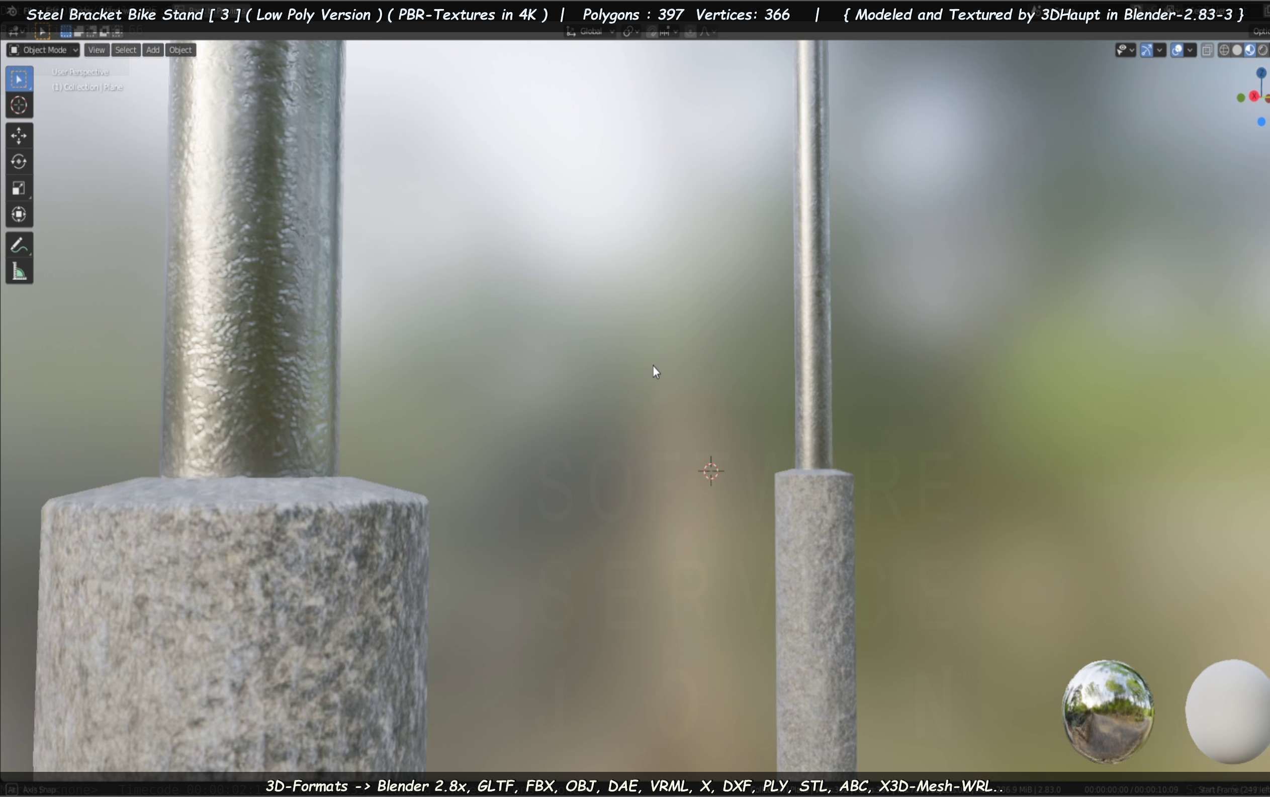 Steel Bracket Bike Stand -3- Low-Poly Version Low-poly 3D model_4