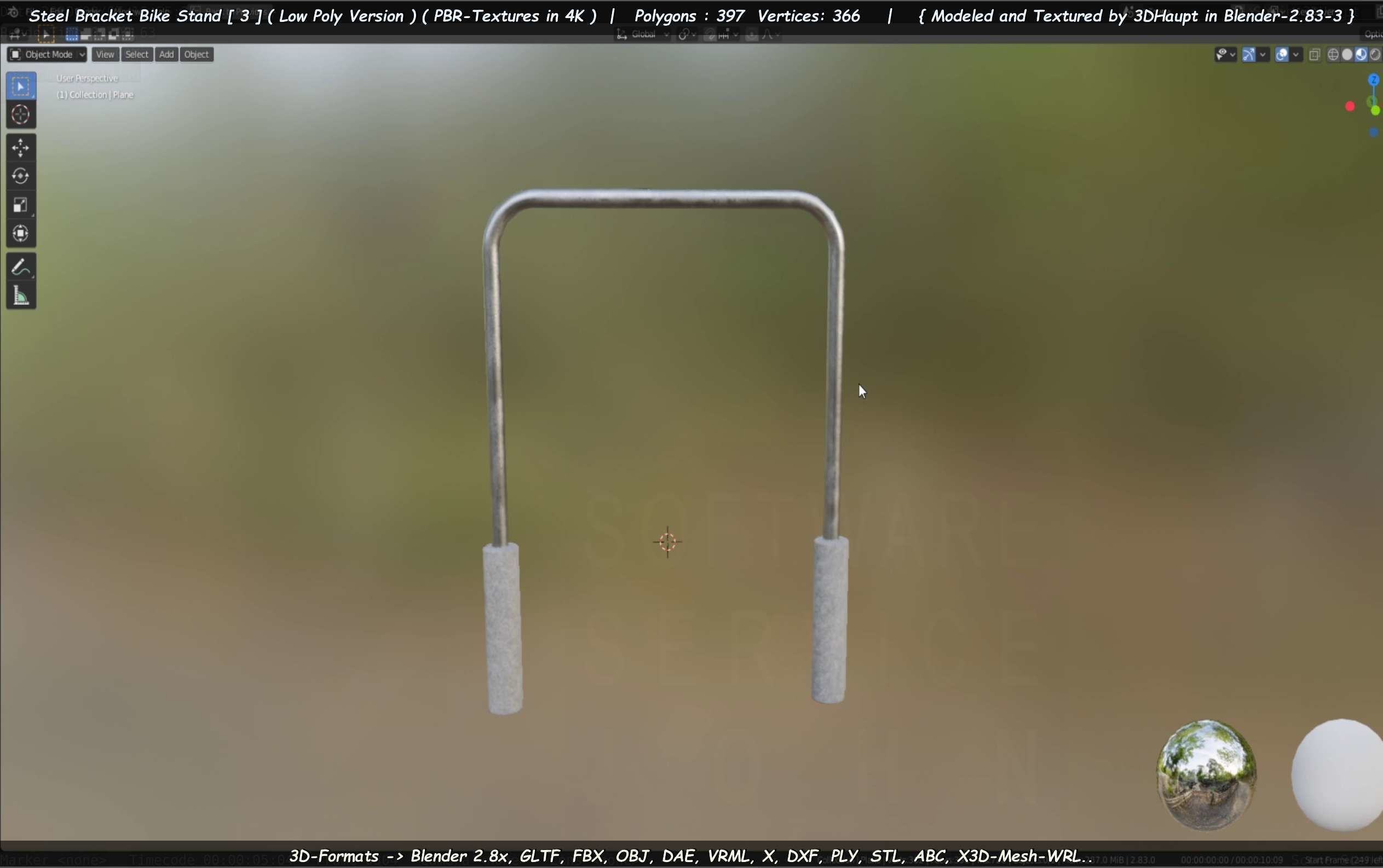 Steel Bracket Bike Stand -3- Low-Poly Version Low-poly 3D model_84