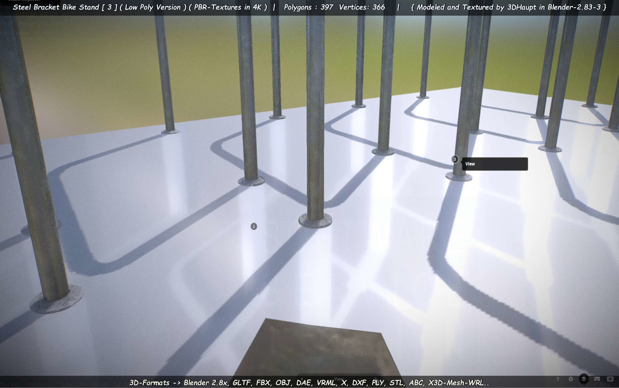 Steel Bracket Bike Stand -3- Low-Poly Version Low-poly 3D model_67