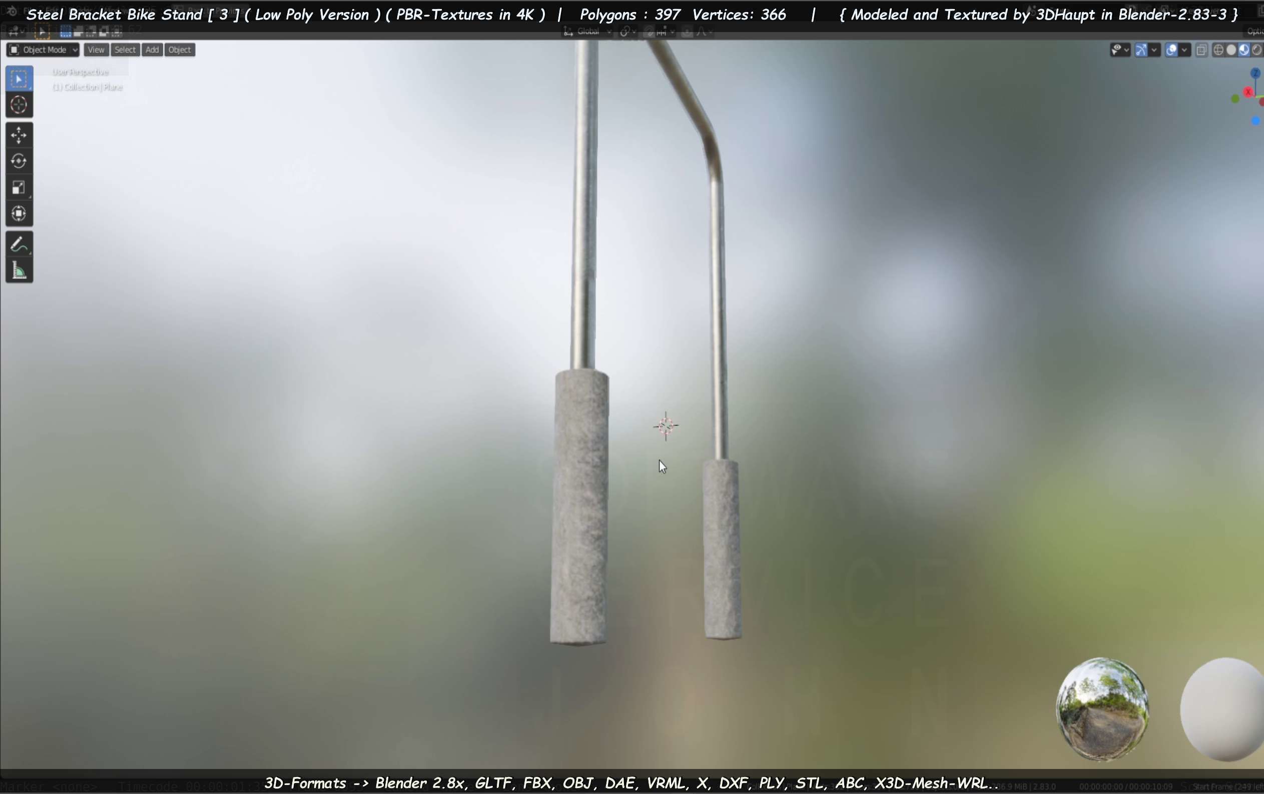 Steel Bracket Bike Stand -3- Low-Poly Version Low-poly 3D model_75