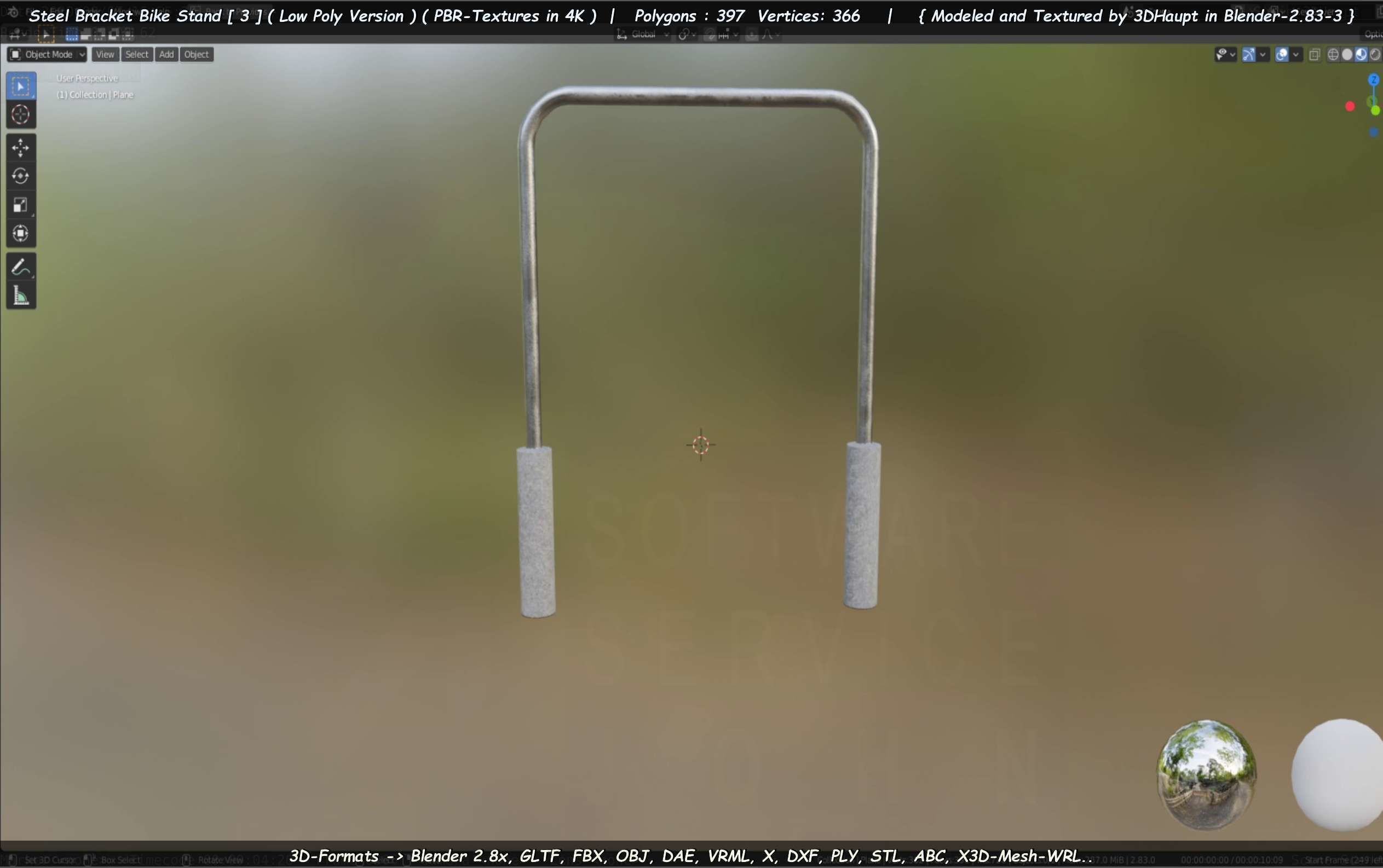 Steel Bracket Bike Stand -3- Low-Poly Version Low-poly 3D model_82