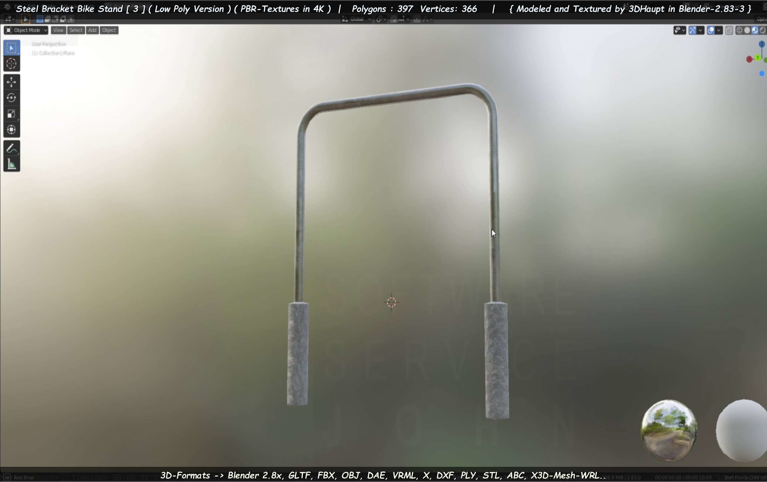 Steel Bracket Bike Stand -3- Low-Poly Version Low-poly 3D model_74