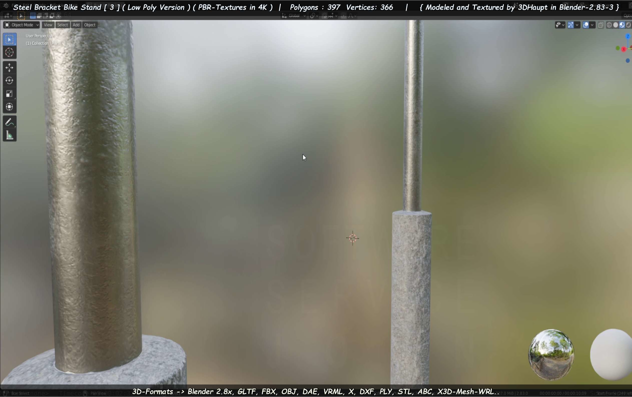 Steel Bracket Bike Stand -3- Low-Poly Version Low-poly 3D model_16