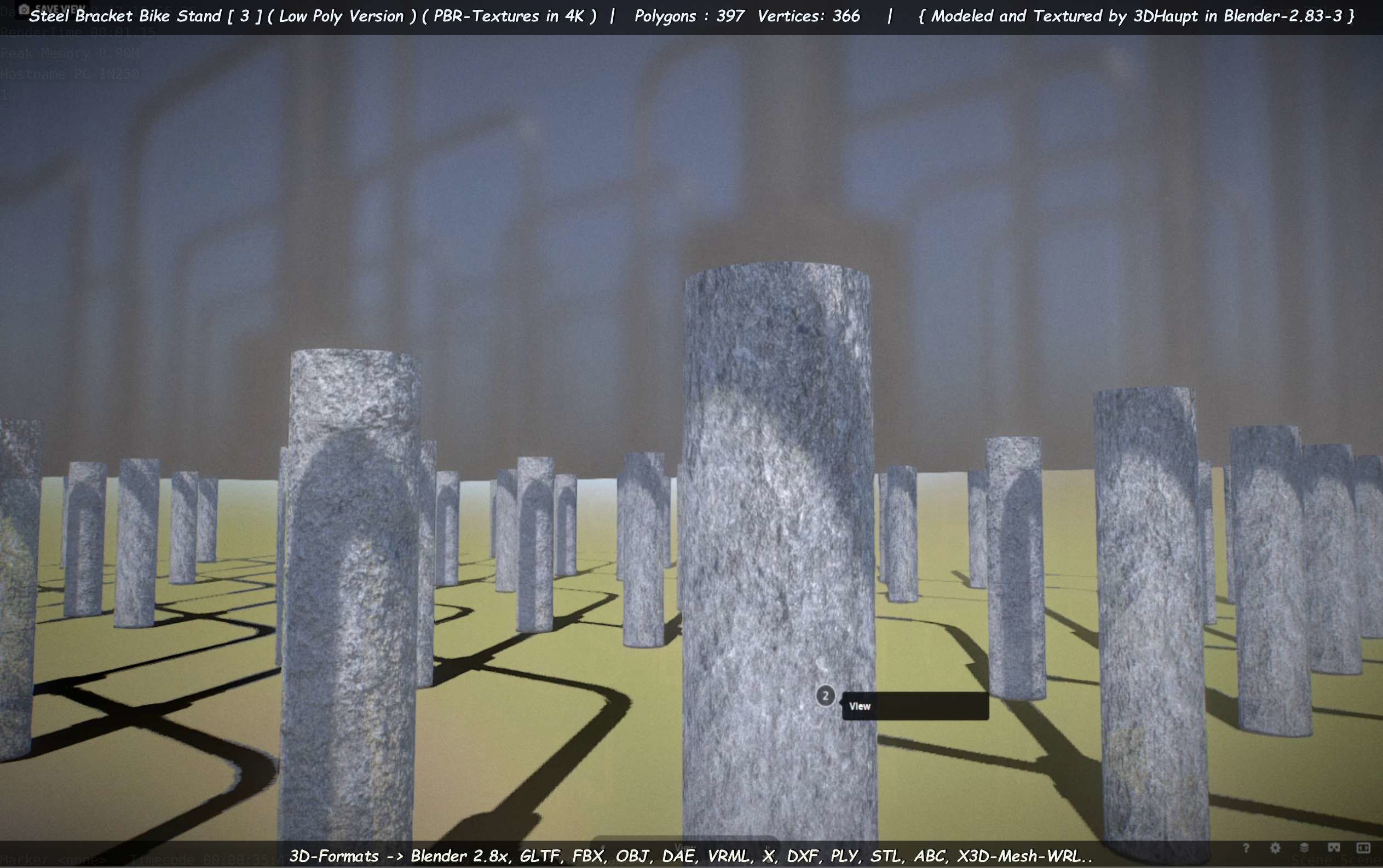 Steel Bracket Bike Stand -3- Low-Poly Version Low-poly 3D model_19