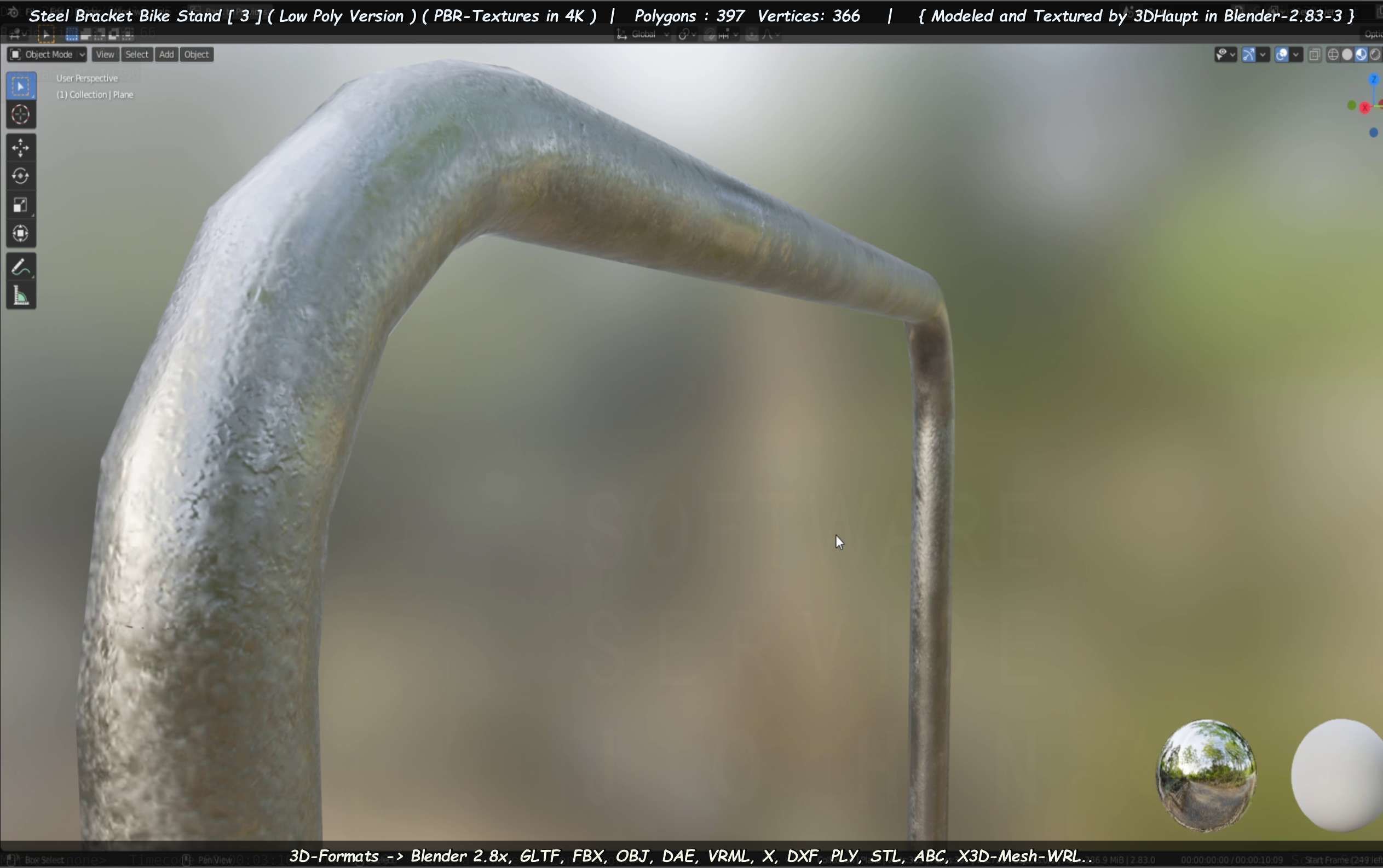 Steel Bracket Bike Stand -3- Low-Poly Version Low-poly 3D model_80