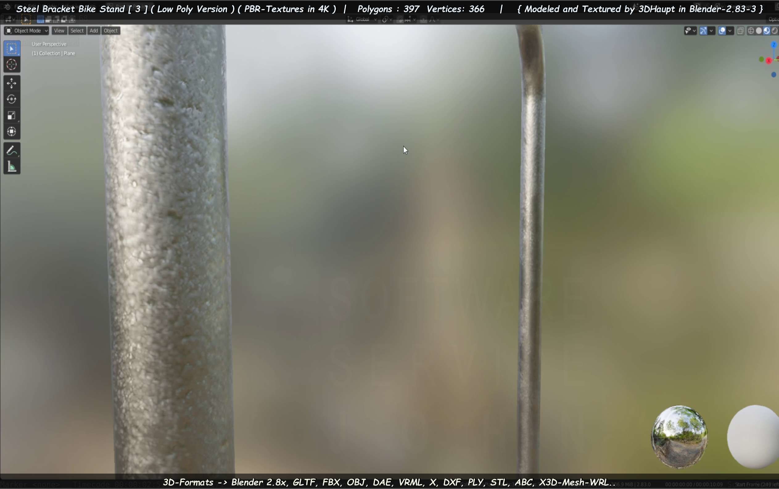 Steel Bracket Bike Stand -3- Low-Poly Version Low-poly 3D model_36