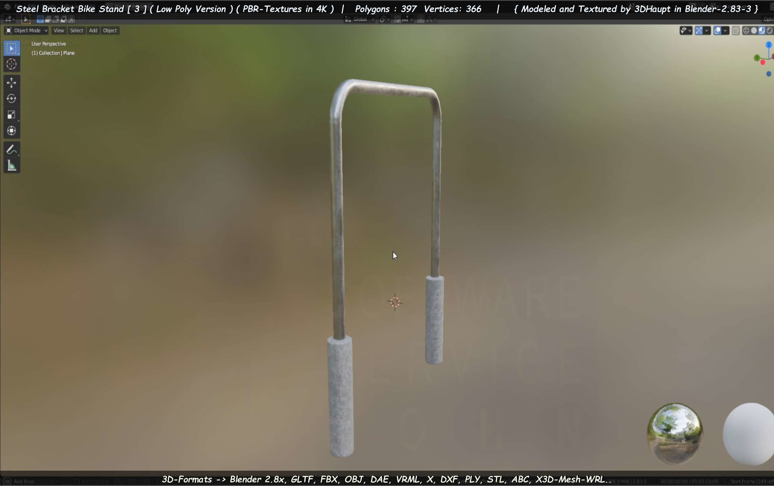 Steel Bracket Bike Stand -3- Low-Poly Version Low-poly 3D model_33