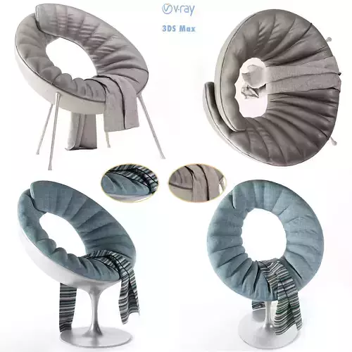 fabric chair c49 Low-poly 3D model