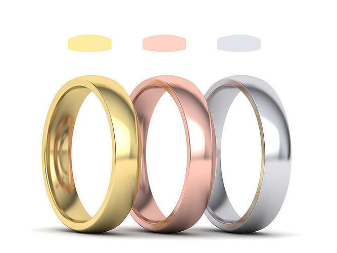 Classic Comfort-Fit Wedding band 5mm wide many finger sizes 3D print model
