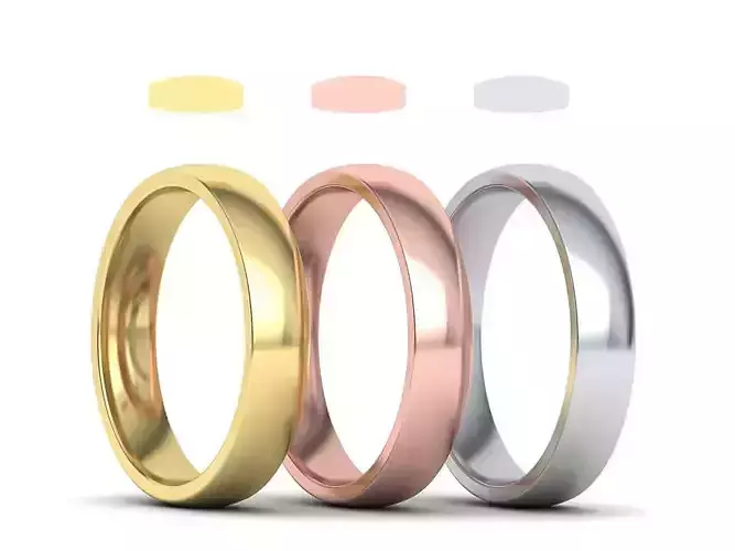 Classic Comfort-Fit Wedding band 5mm wide many finger sizes 3D print model