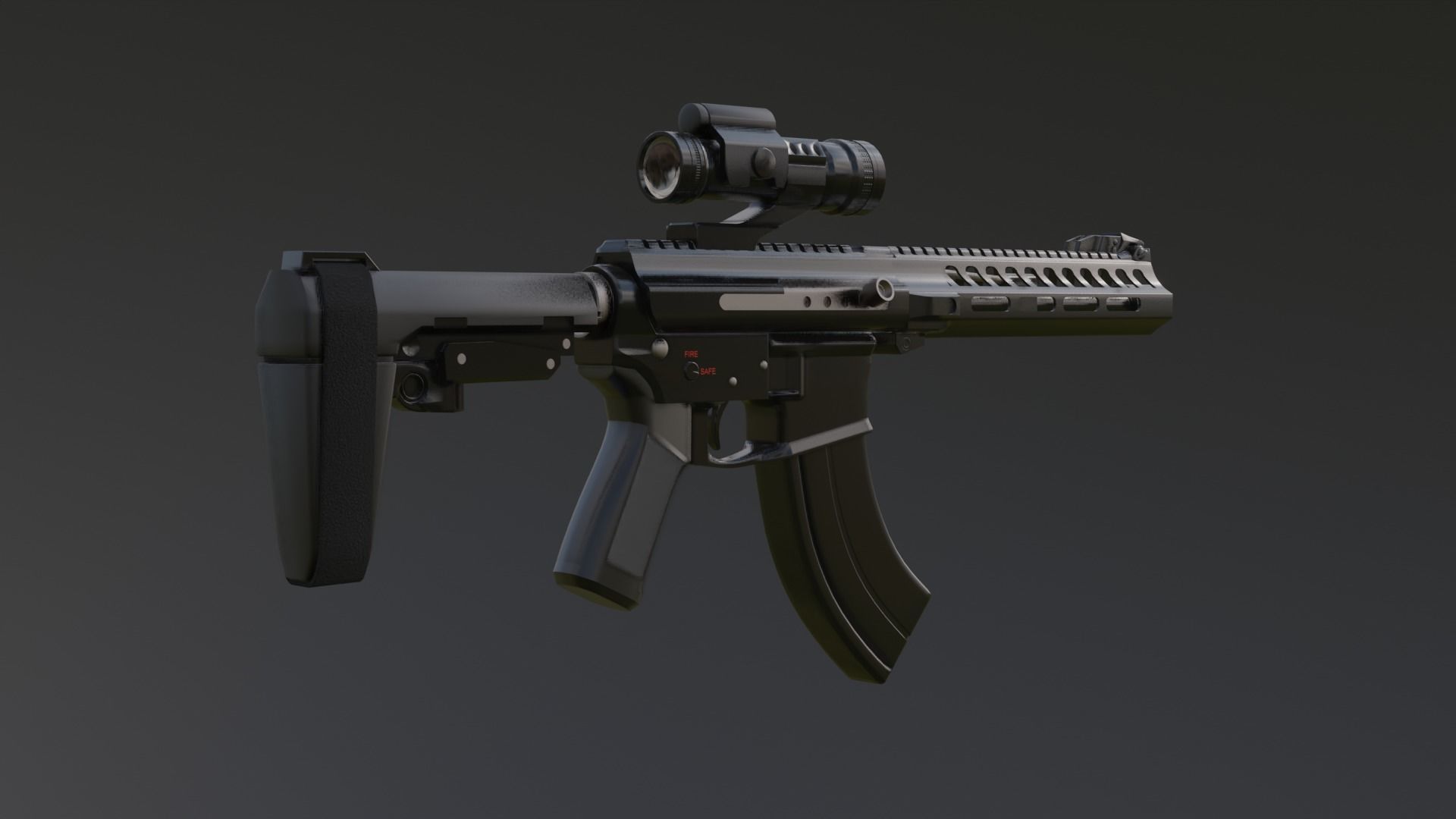AR-15 ak - rifle 3D model_3