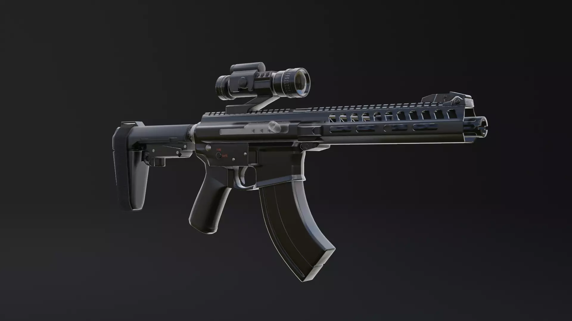 AR-15 ak - rifle 3D model_0
