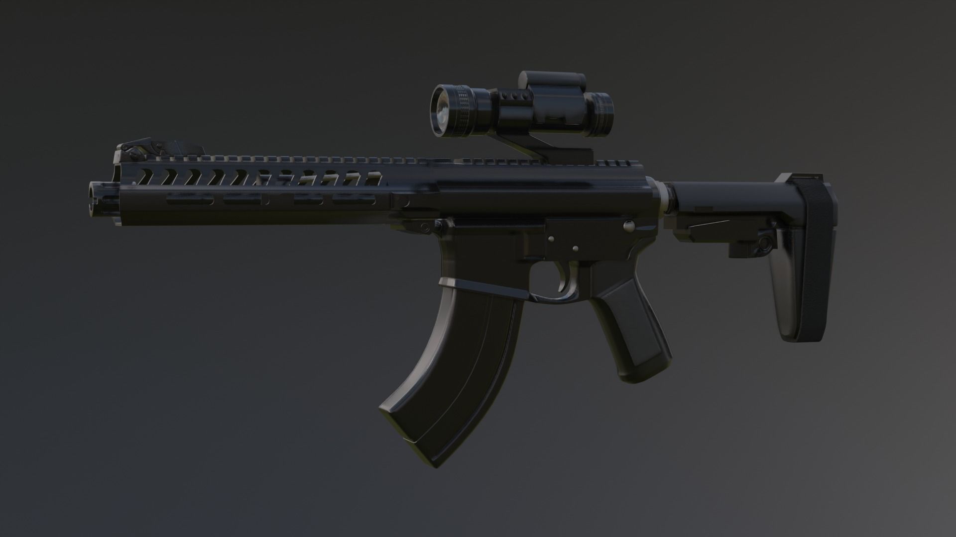 AR-15 ak - rifle 3D model_4