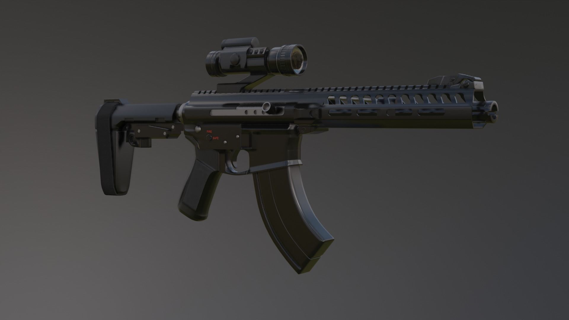 AR-15 ak - rifle 3D model_1