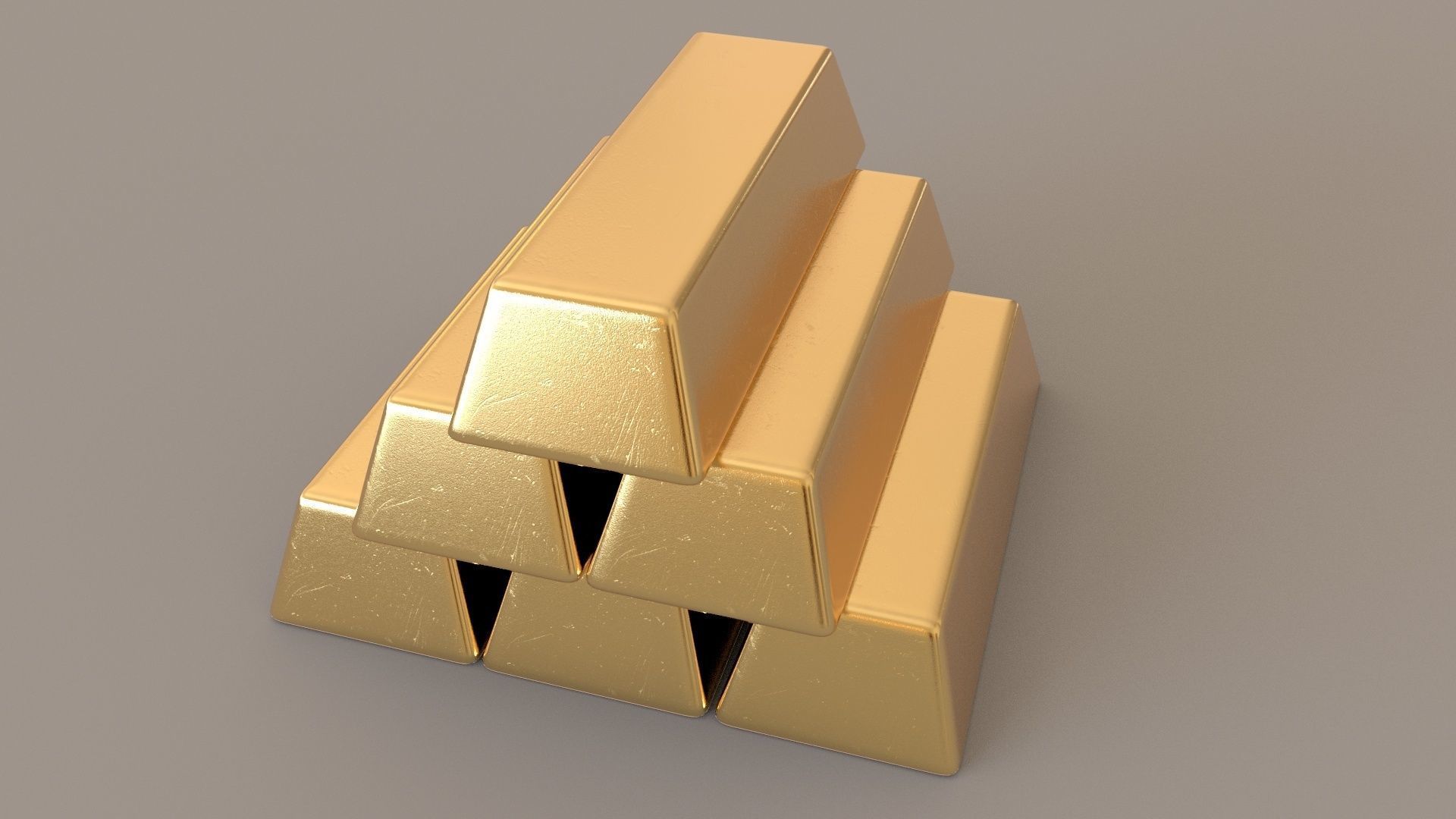 Gold for the millionaire Free low-poly 3D model_1