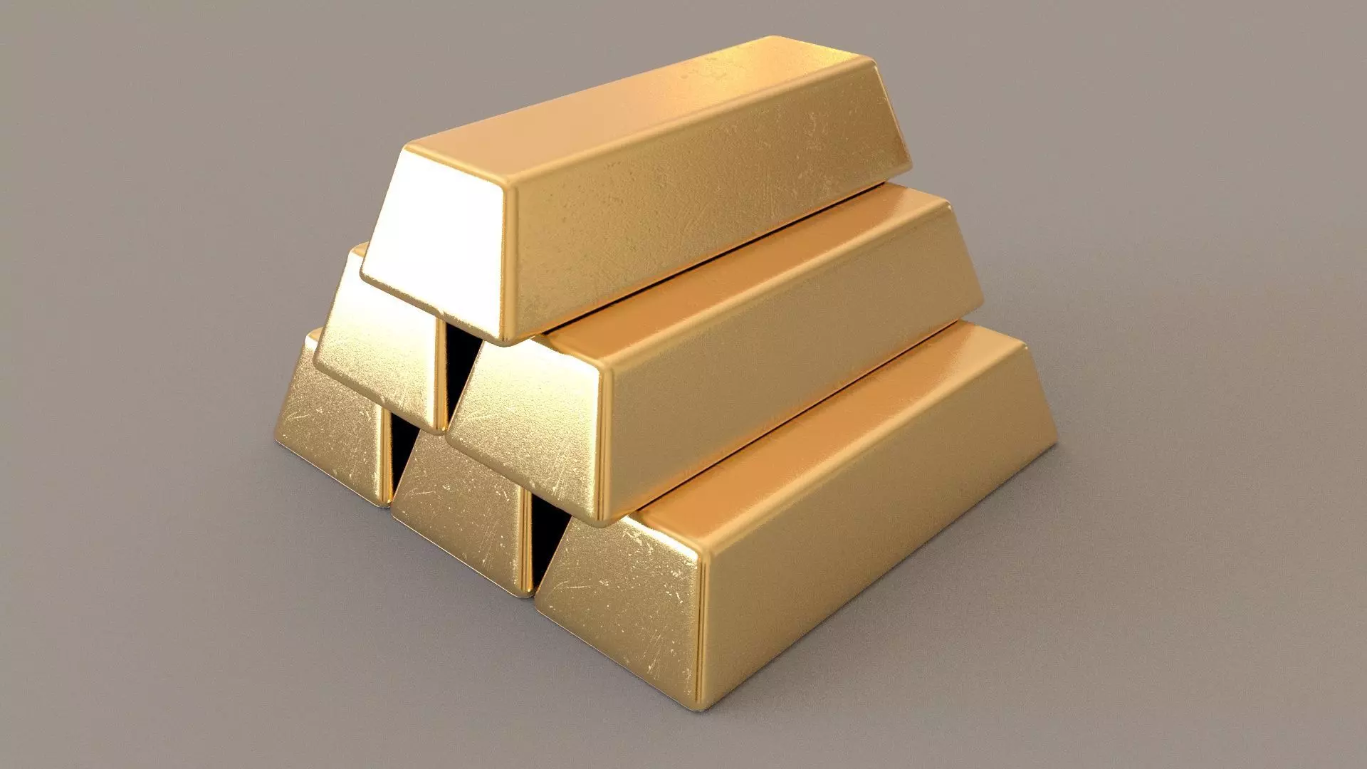 Gold for the millionaire Free low-poly 3D model_0