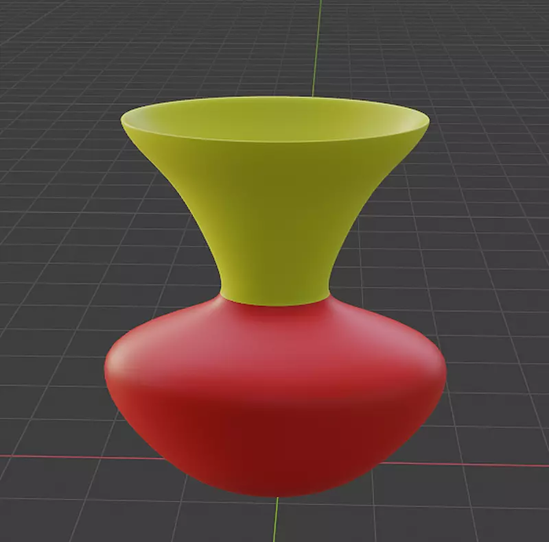 Vase yellow red Free low-poly 3D model